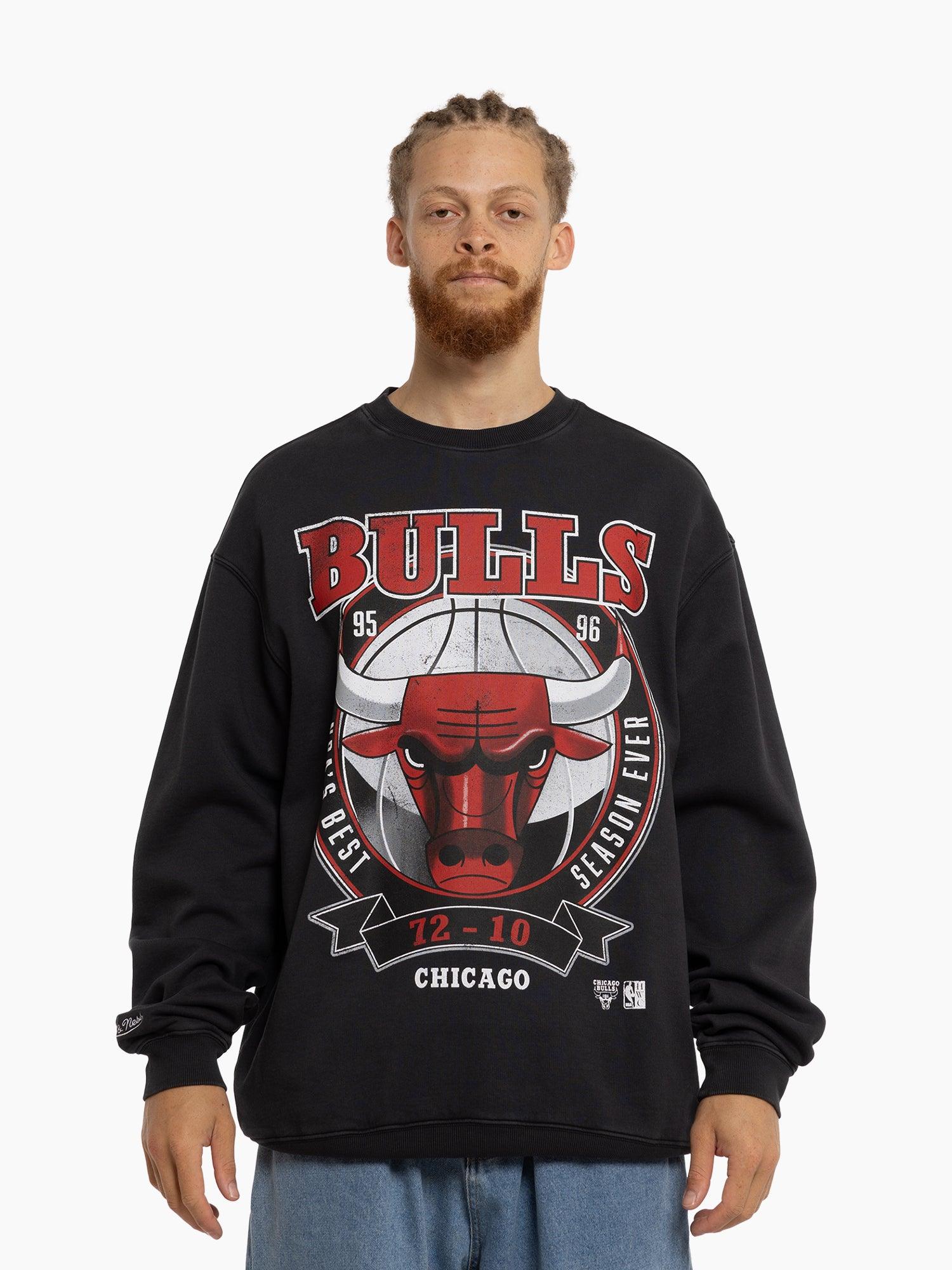 Chicago Bulls Mitchell & Ness NBA Best Ever Vintage Crew Jumper - Faded Black