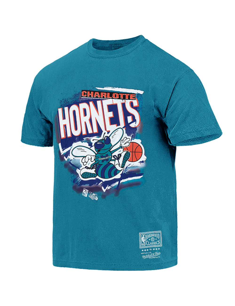 Charlotte Hornets Mitchell & Ness NBA Abstract Vintage T-Shirt - Faded Teal