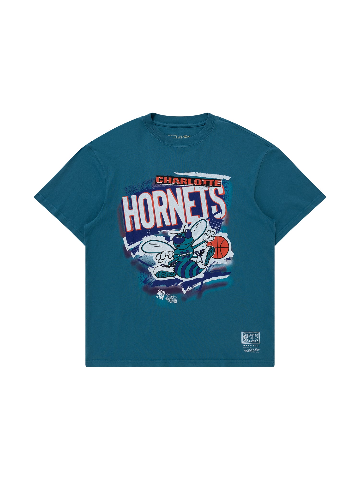 Charlotte Hornets Mitchell & Ness NBA Abstract Vintage T-Shirt - Faded Teal