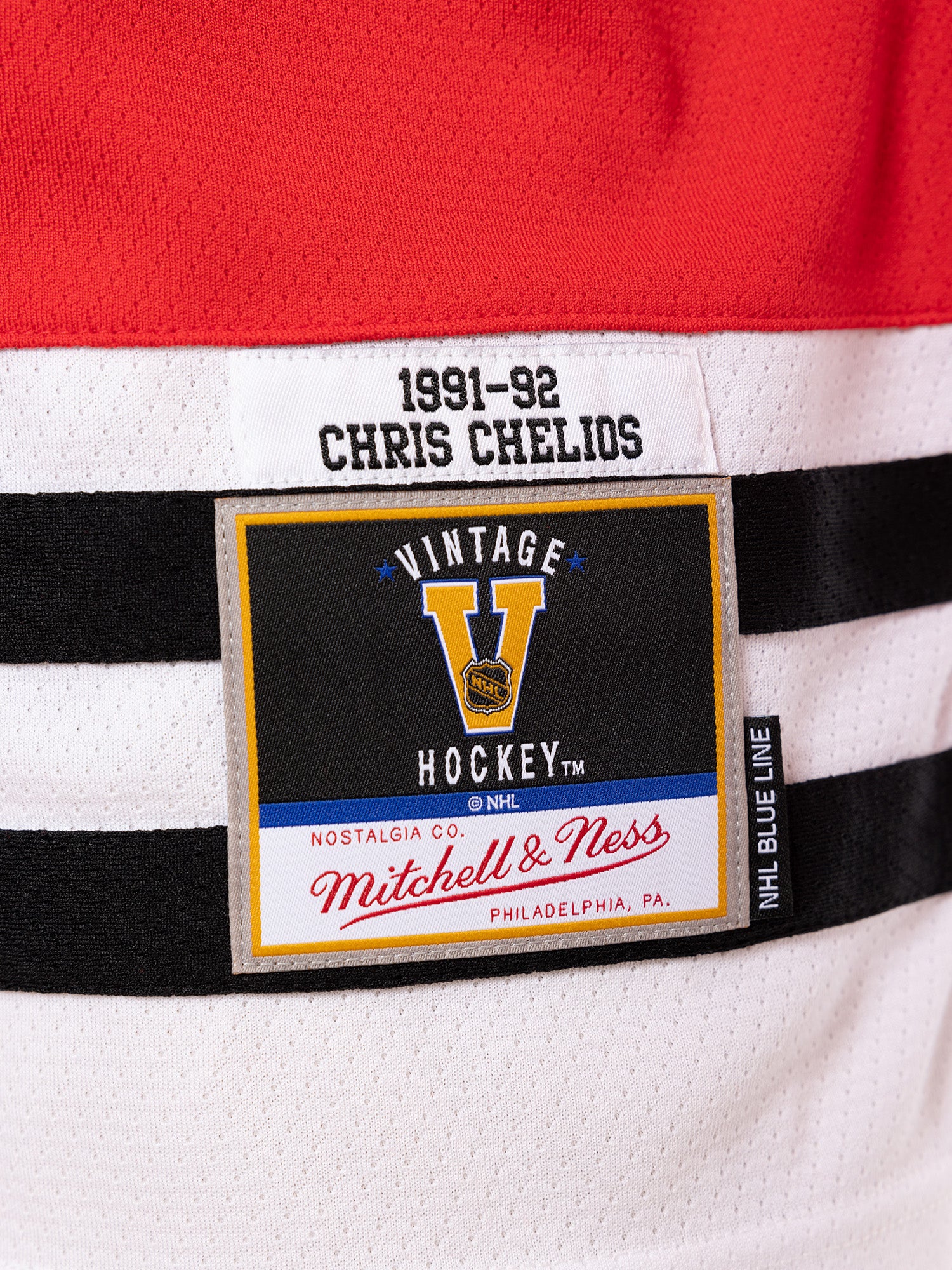 Chris Chelios Chicago Blackhawks Mitchell & Ness NHL 91 Blue Line Jersey