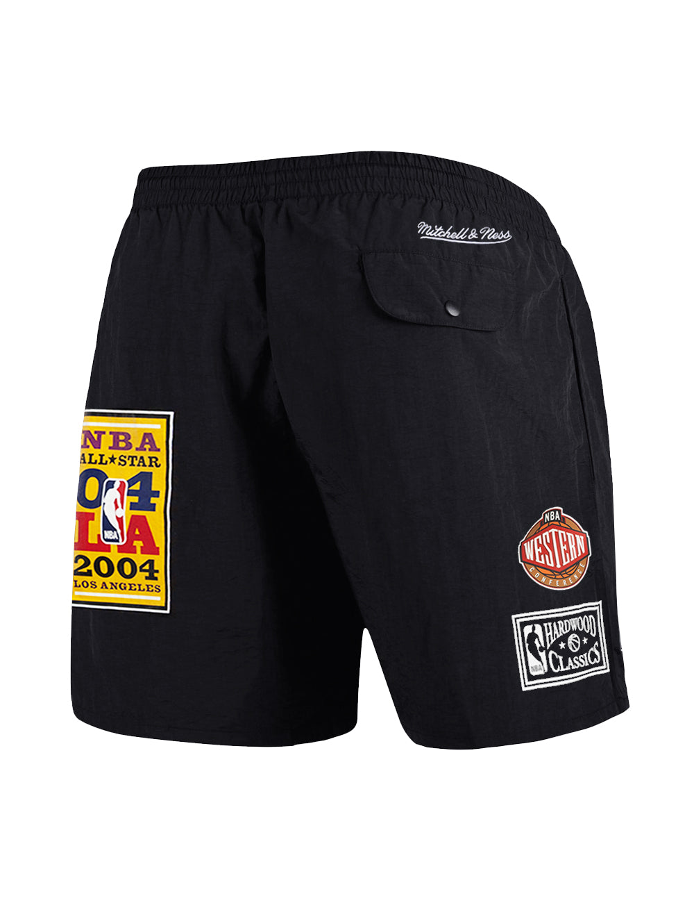 Los Angeles Lakers Mitchell & Ness NBA Where You At Nylon Shorts - Black