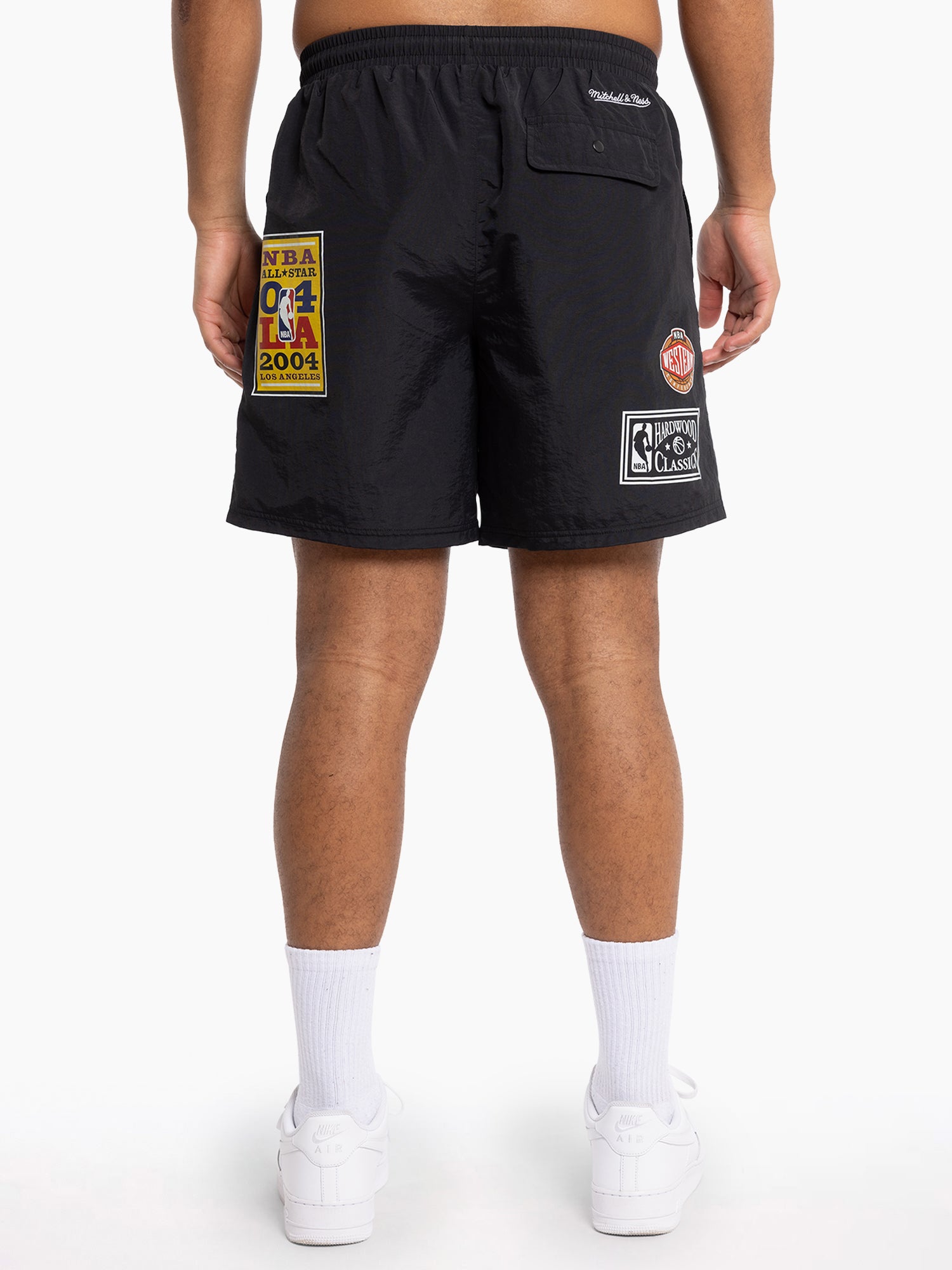 Los Angeles Lakers Mitchell & Ness NBA Where You At Nylon Shorts - Black