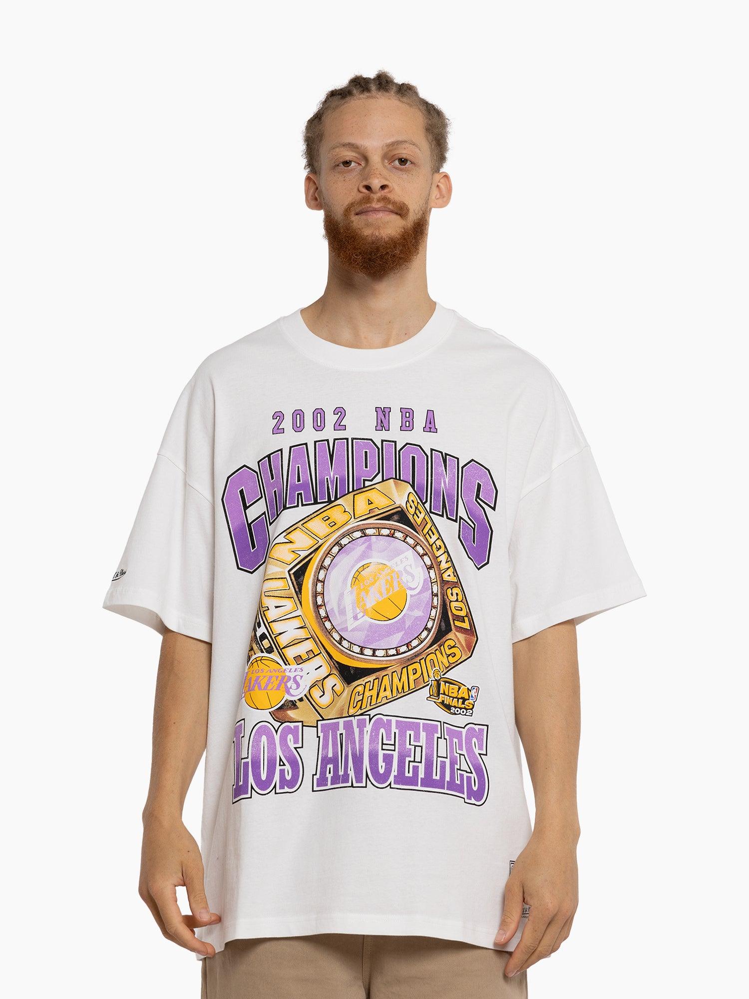 Los Angeles Lakers Mitchell & Ness NBA Champs History Vintage T-Shirt - White