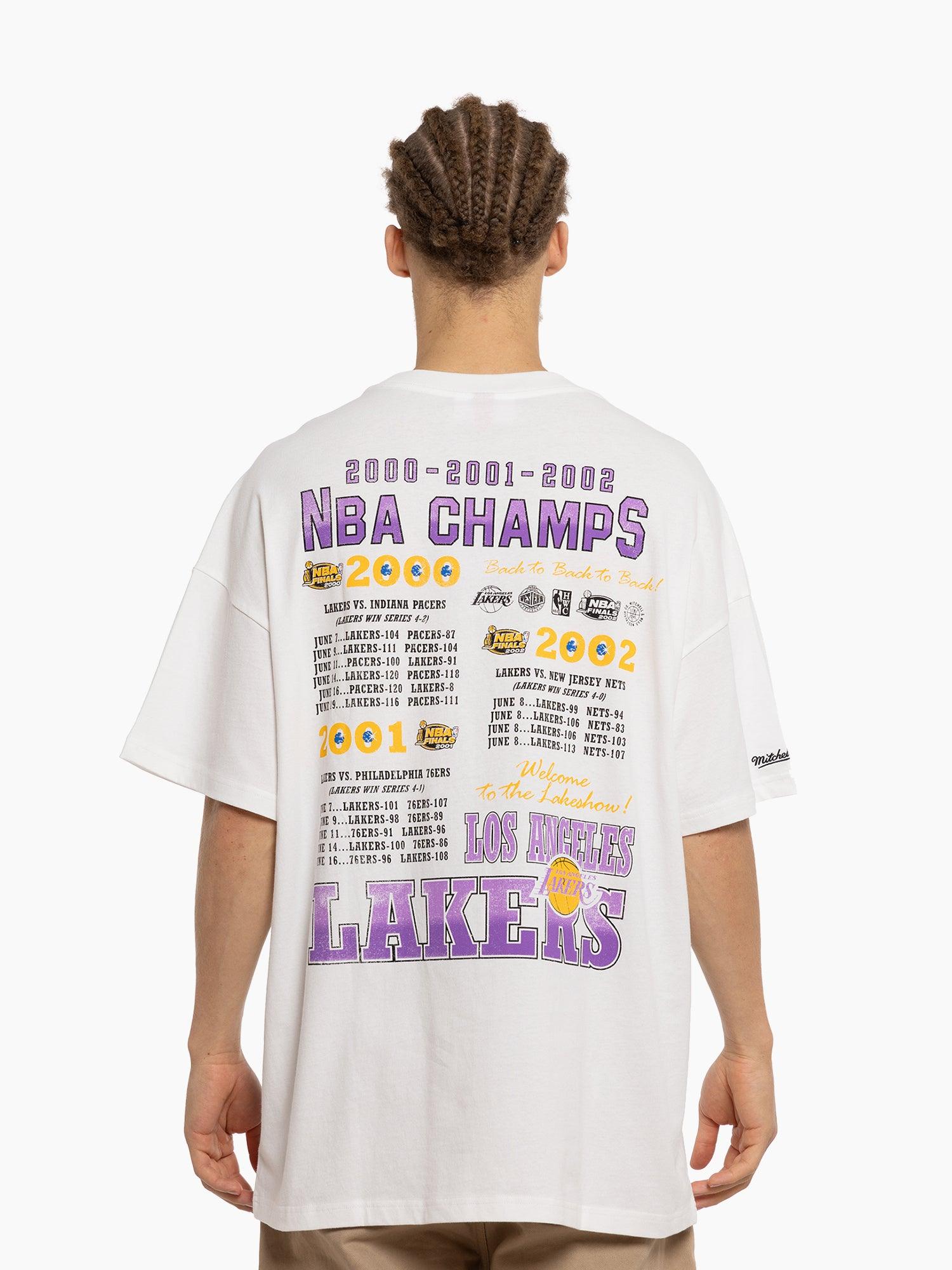 Los Angeles Lakers Mitchell & Ness NBA Champs History Vintage T-Shirt - White