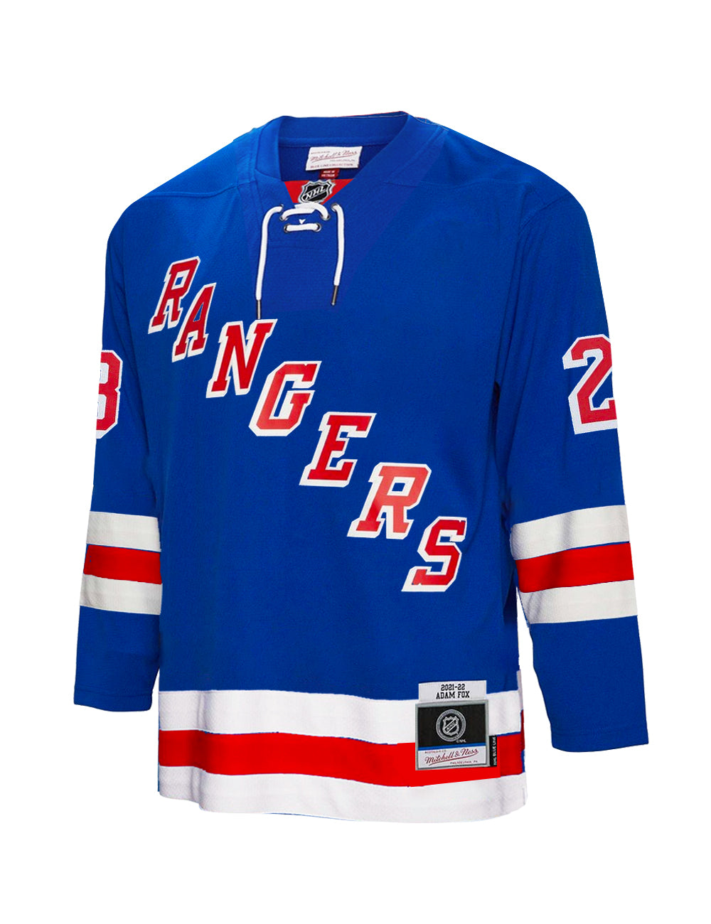 Adam Fox New York Rangers Mitchell & Ness NHL 21 Blue Line Jersey