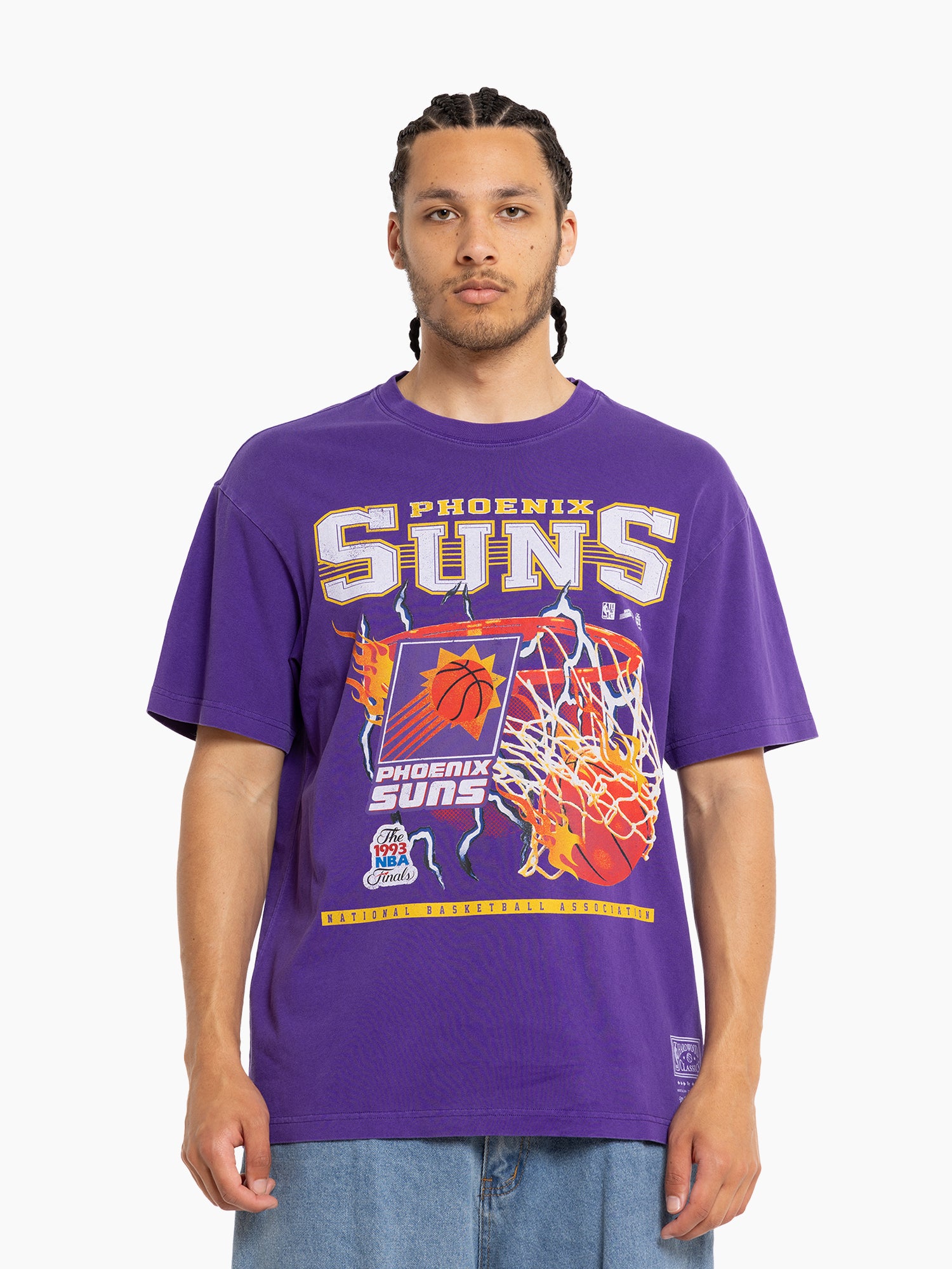 Phoenix Suns Mitchell & Ness NBA Lightning Hoop Vintage T-Shirt - Purple