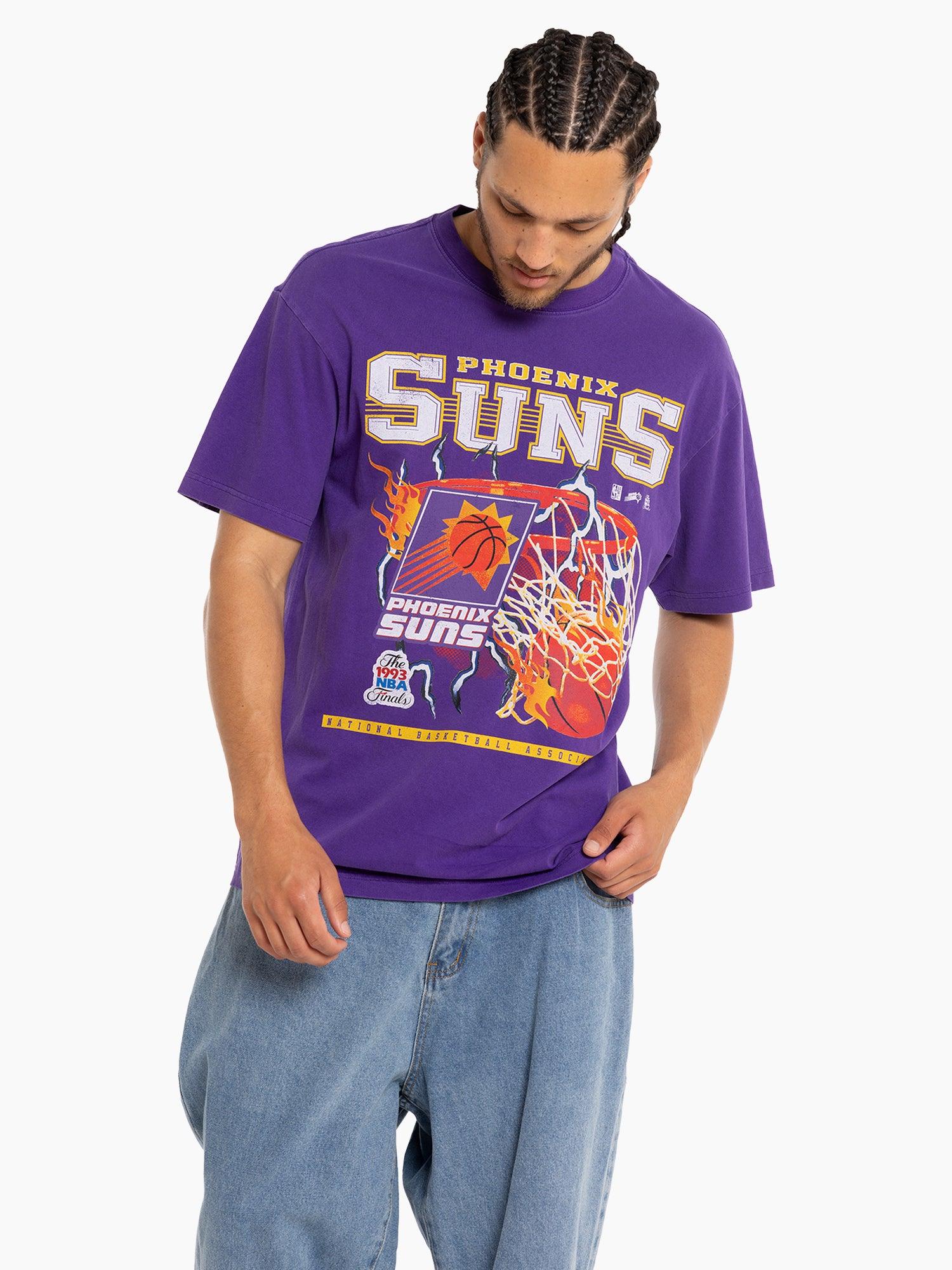 Phoenix Suns Mitchell & Ness NBA Lightning Hoop Vintage T-Shirt - Purple