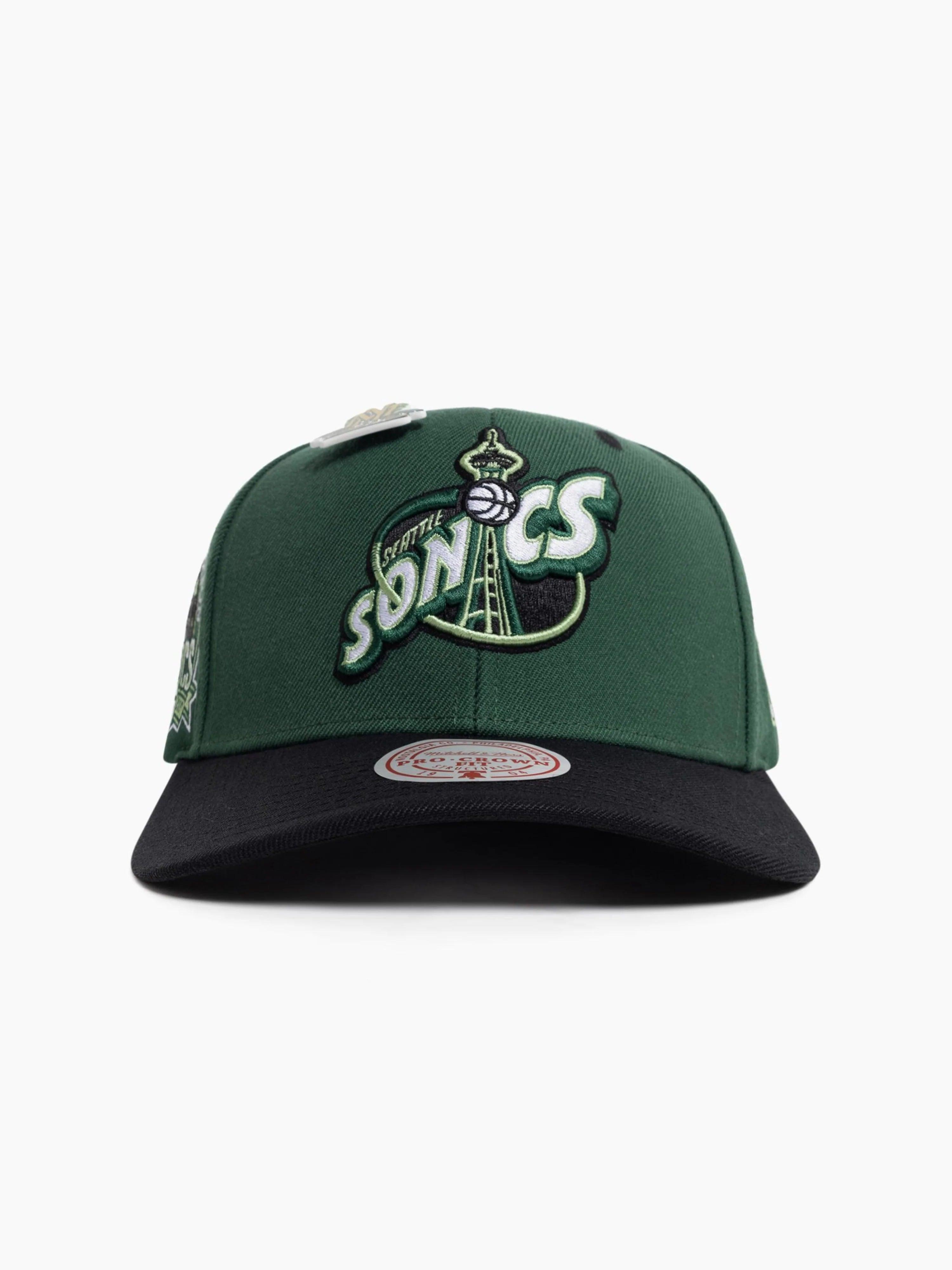 Seattle Supersonics Mitchell & Ness NBA Jungle Pro Crown Snapback Hat - Green