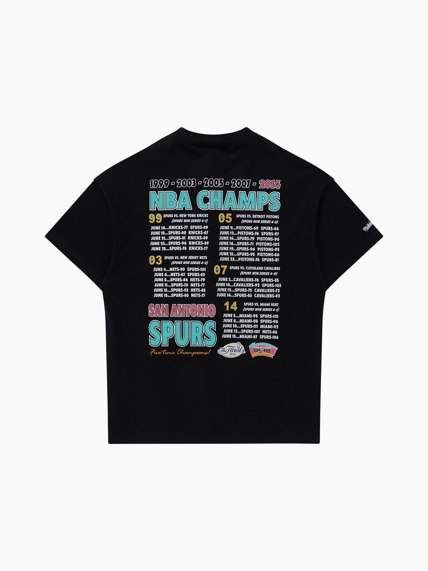 San Antonio Spurs Mitchell & Ness NBA 14 Champs Tour Vintage T-Shirt - Vintage Black