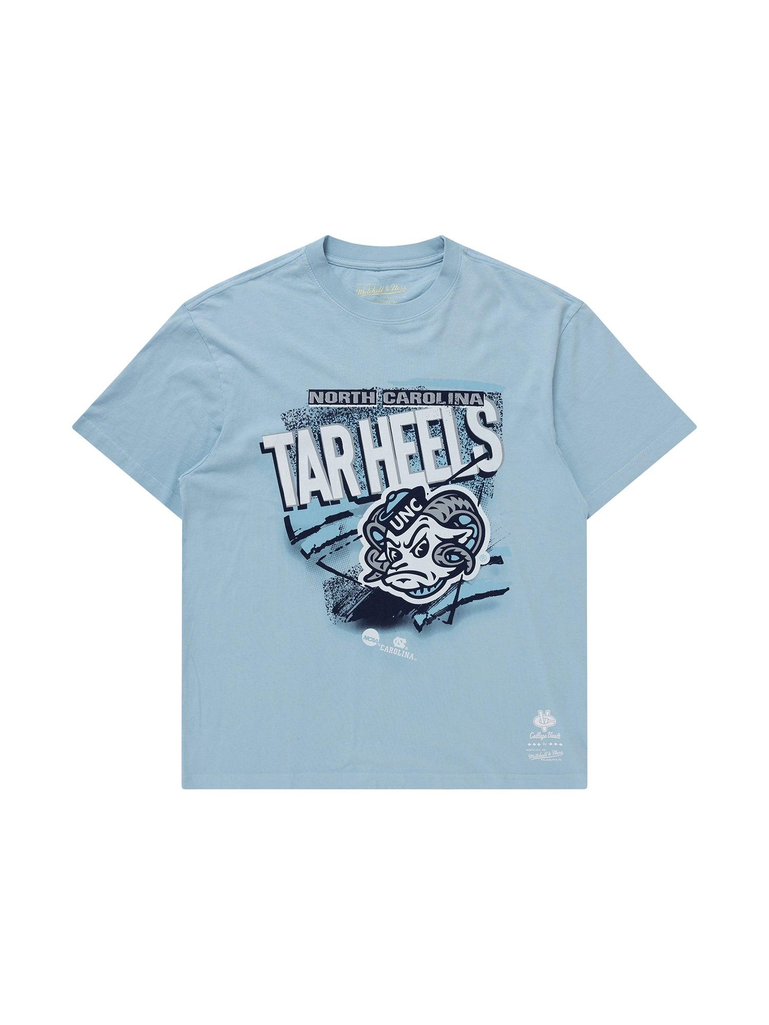 North Carolina Tar Heels Mitchell & Ness NCAA Abstract Vintage T-Shirt - Faded Blue