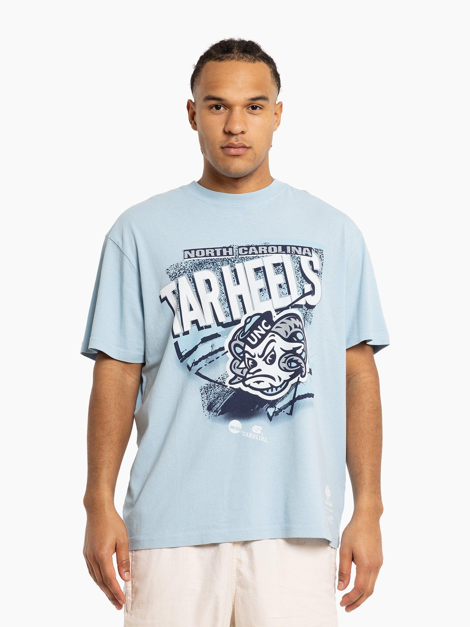 North Carolina Tar Heels Mitchell & Ness NCAA Abstract Vintage T-Shirt - Faded Blue