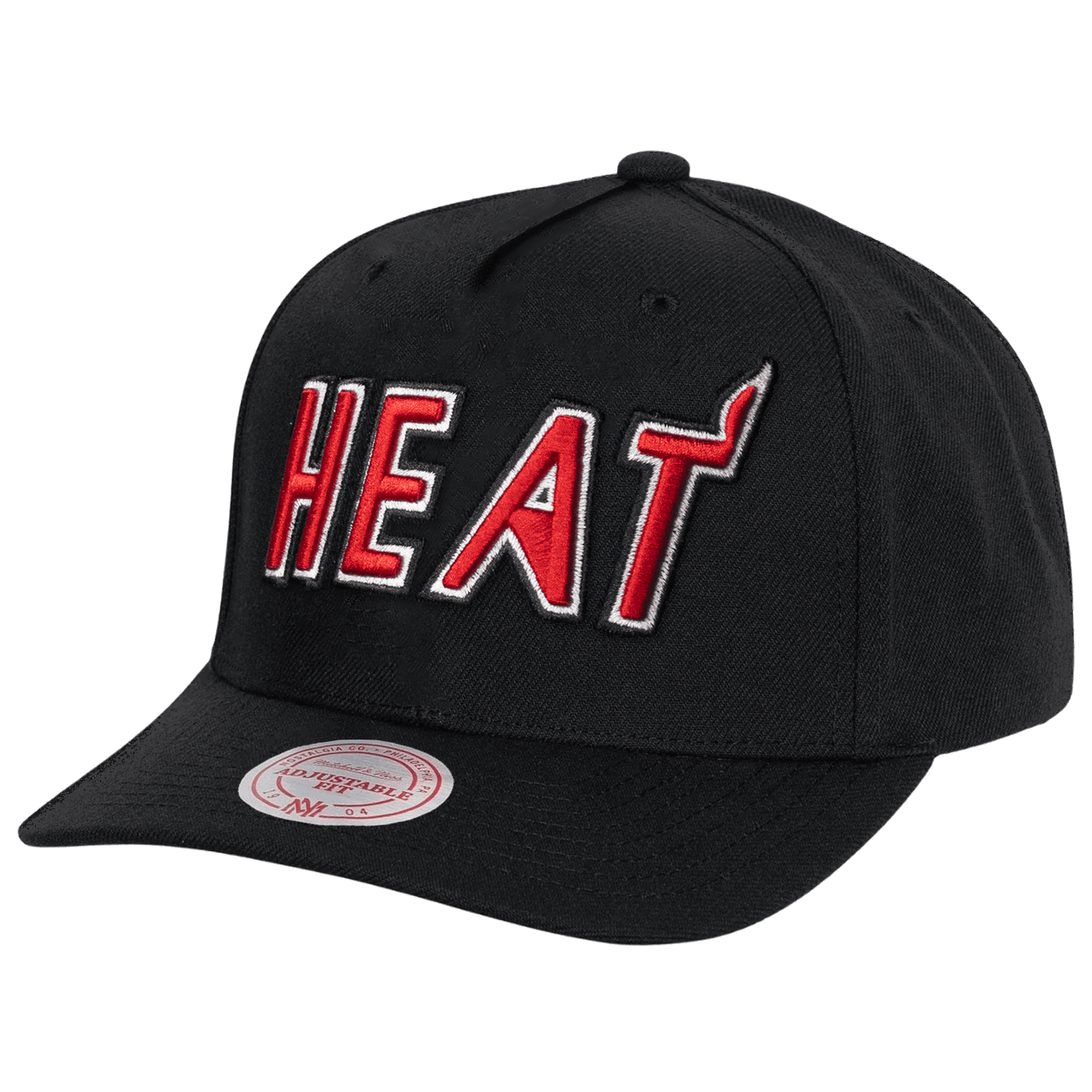 Miami Heat Mitchell & Ness NBA HWC Wordmark MVP Snapback Hat - Black