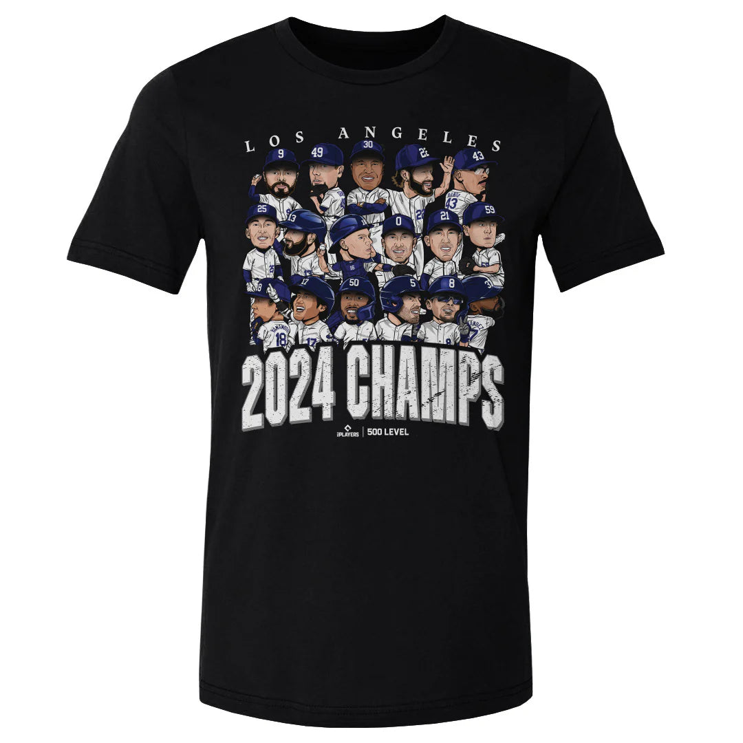 Los Angeles Dodgers 500 Level MLB 24 Champions Group T-Shirt - Black