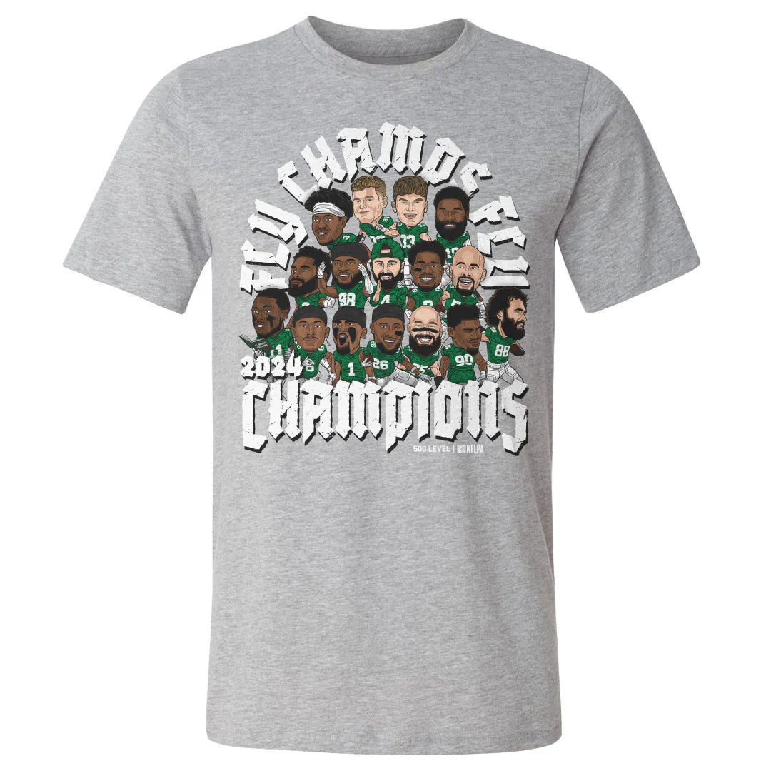 Philadelphia Eagles 500 Level NFL Super Bowl LIX Champs Group T-Shirt - Grey