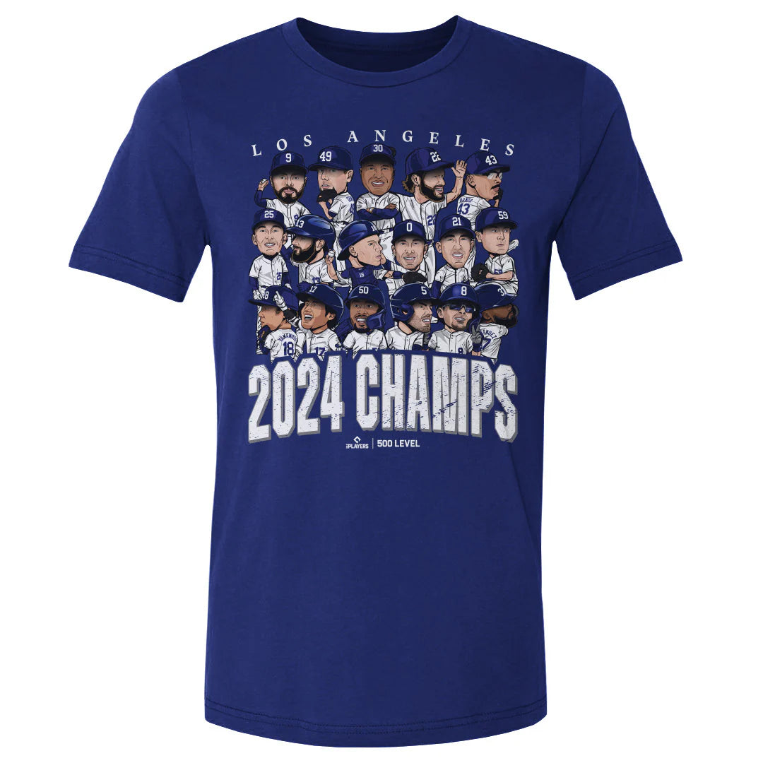 Los Angeles Dodgers 500 Level MLB 24 Champions Group T-Shirt - Blue