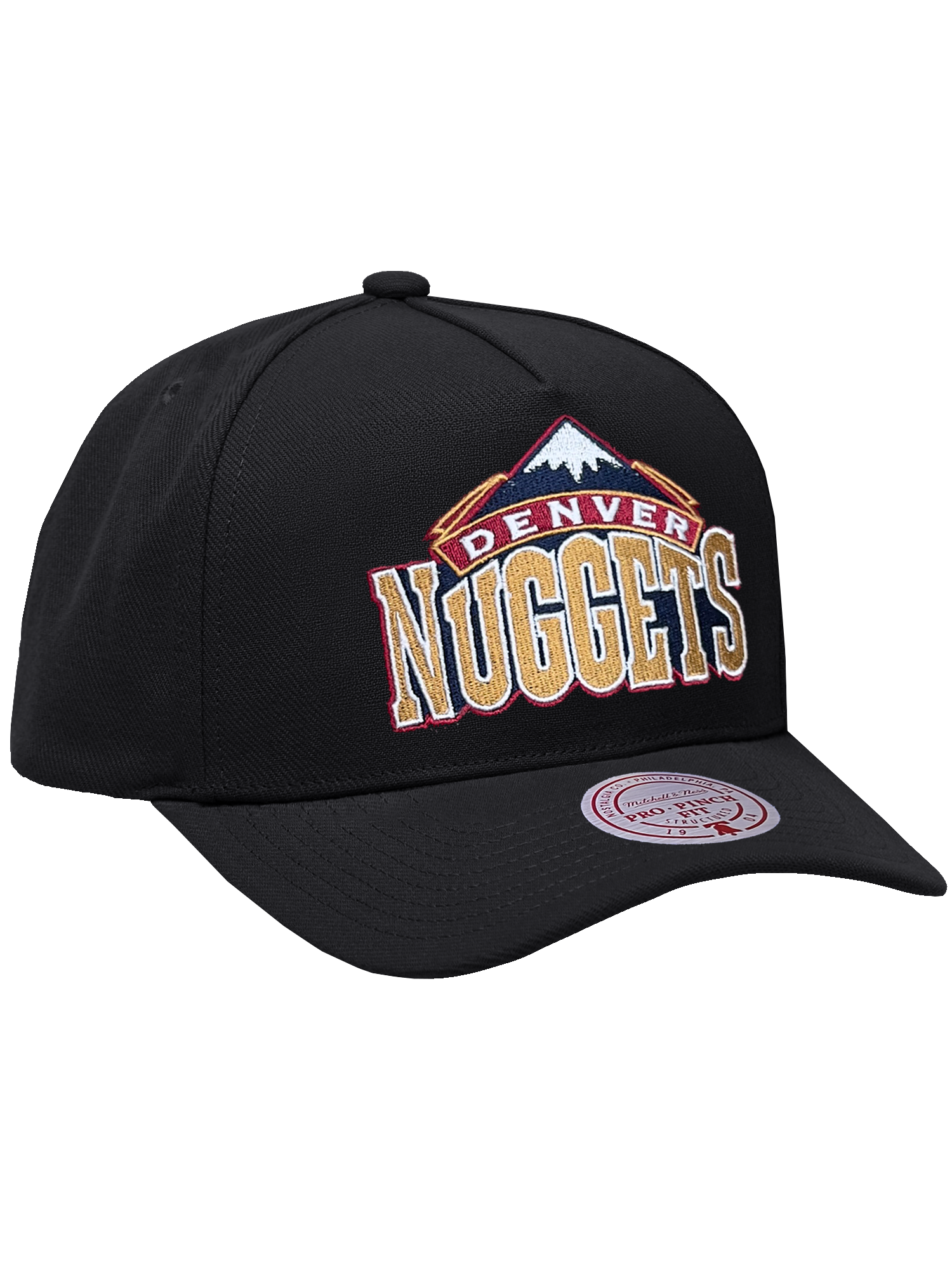 Denver Nuggets Mitchell & Ness NBA HWC Pro Pinch Snapback Hat - Black