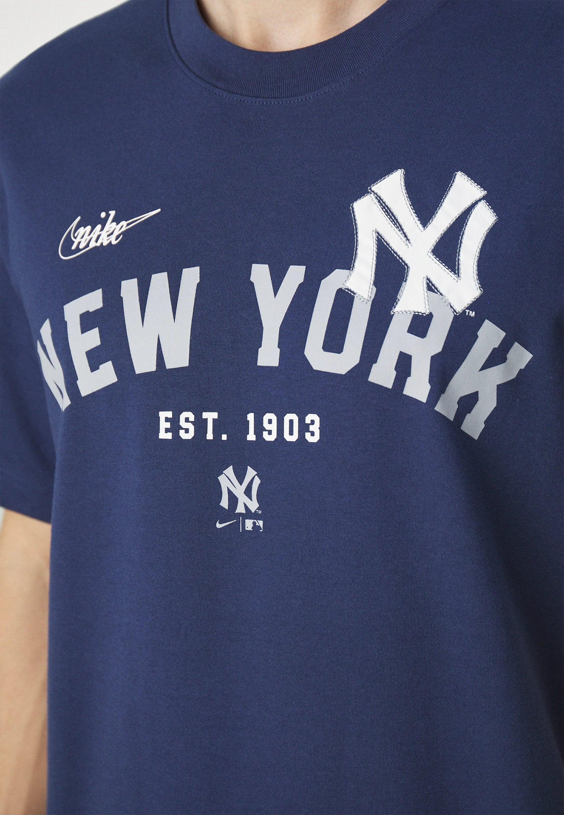 New York Yankees Nike MLB Rewind Oversized Heavyweight T-Shirt - Navy