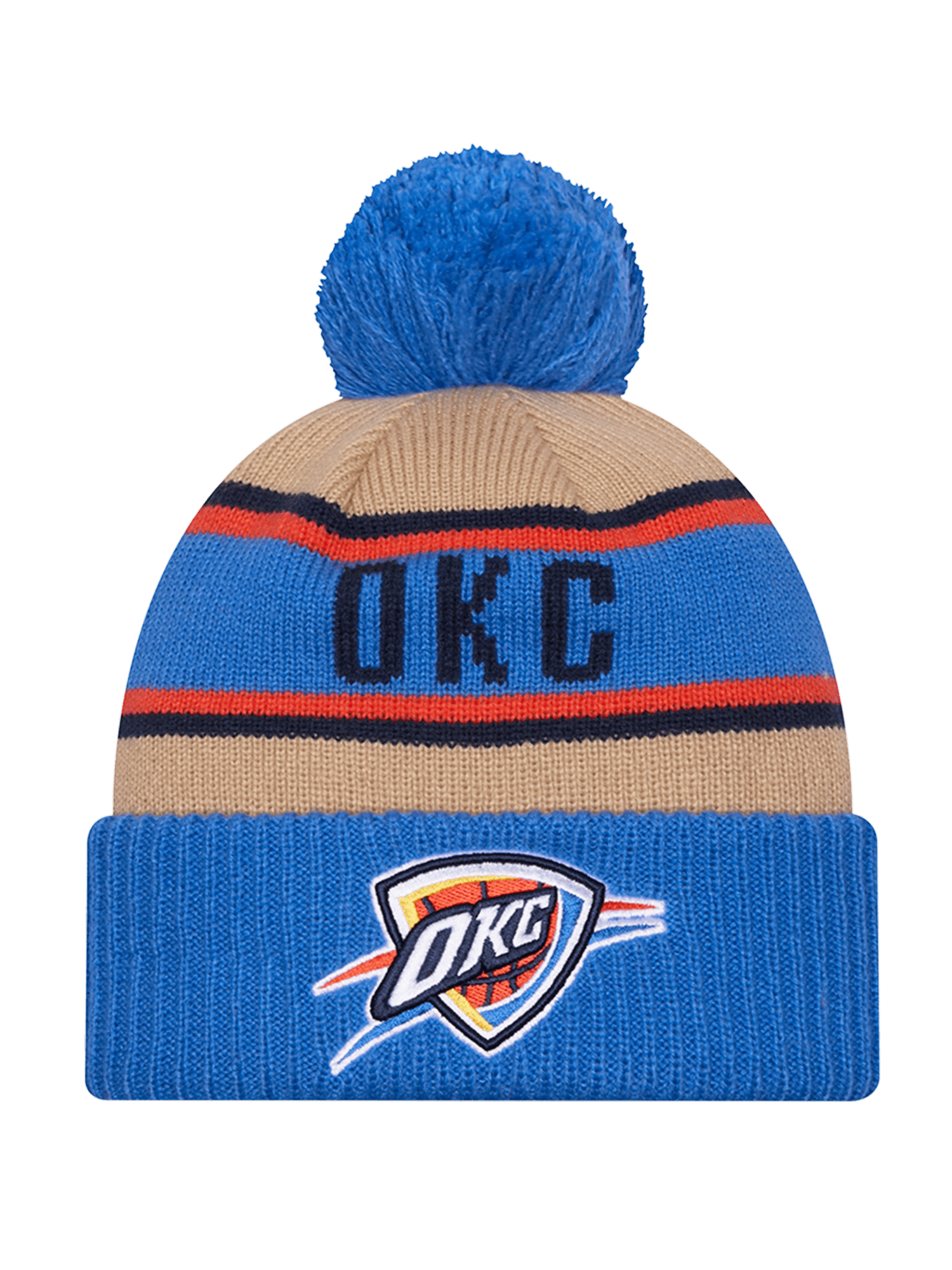 Oklahoma City Thunder New Era NBA 24 Draft Knit Beanie - Tan