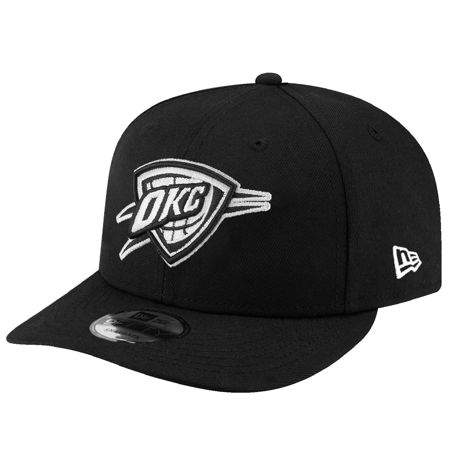 Oklahoma City Thunder New Era NBA Black & White 9FIFTY Pre-Curved Snapback Hat