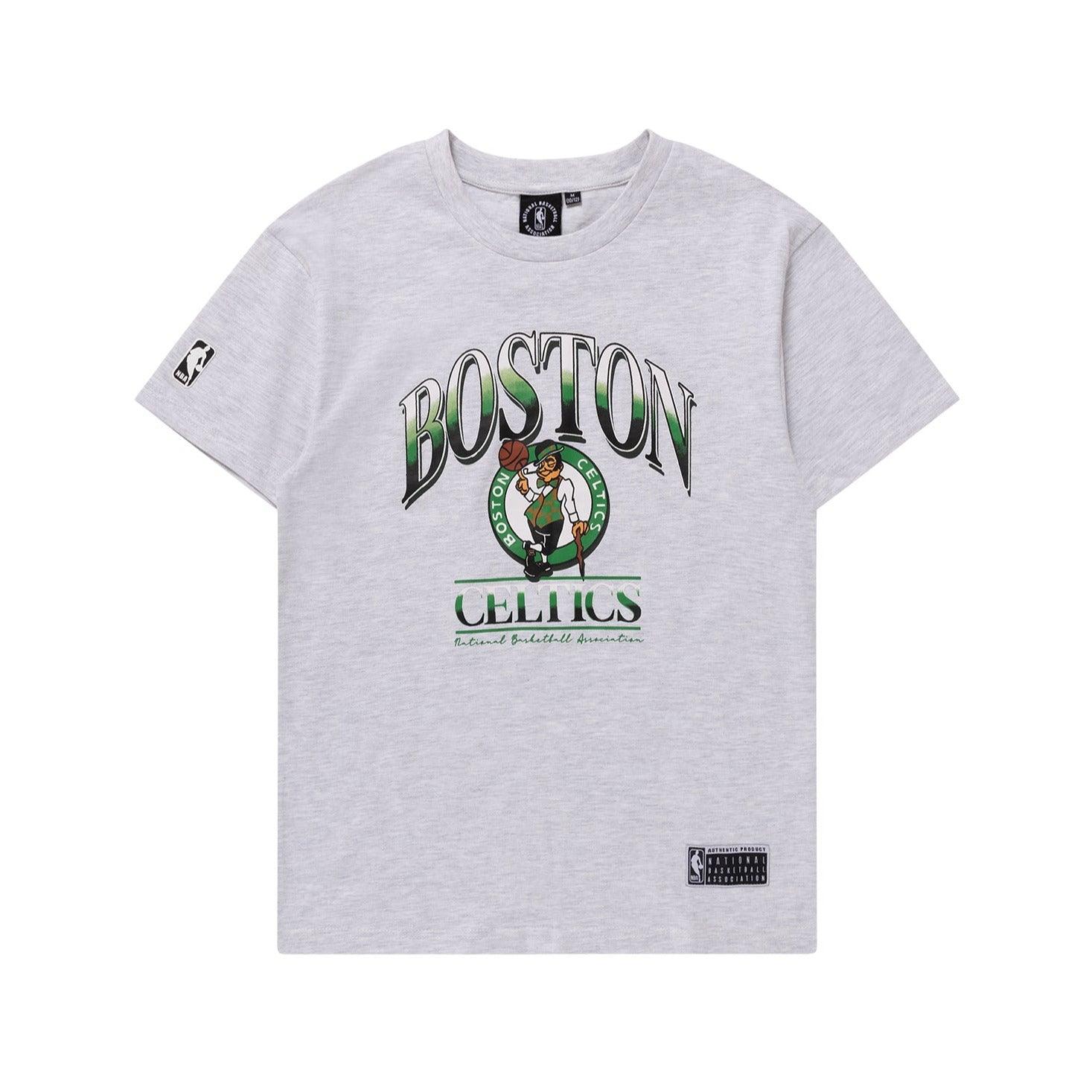 Youths Boston Celtics NBA Essentials Athens Vintage T-Shirt - Silver Marle