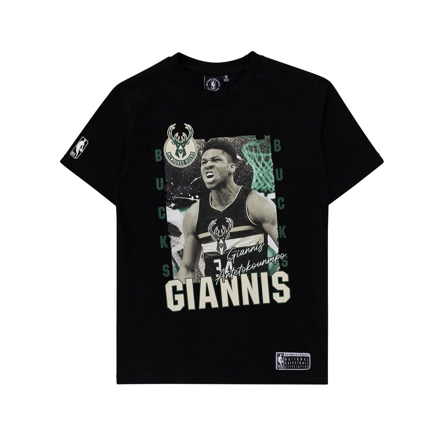 Youths Giannis Antetokounmpo Milwaukee Bucks NBA Essentials Vintage T-Shirt - Black