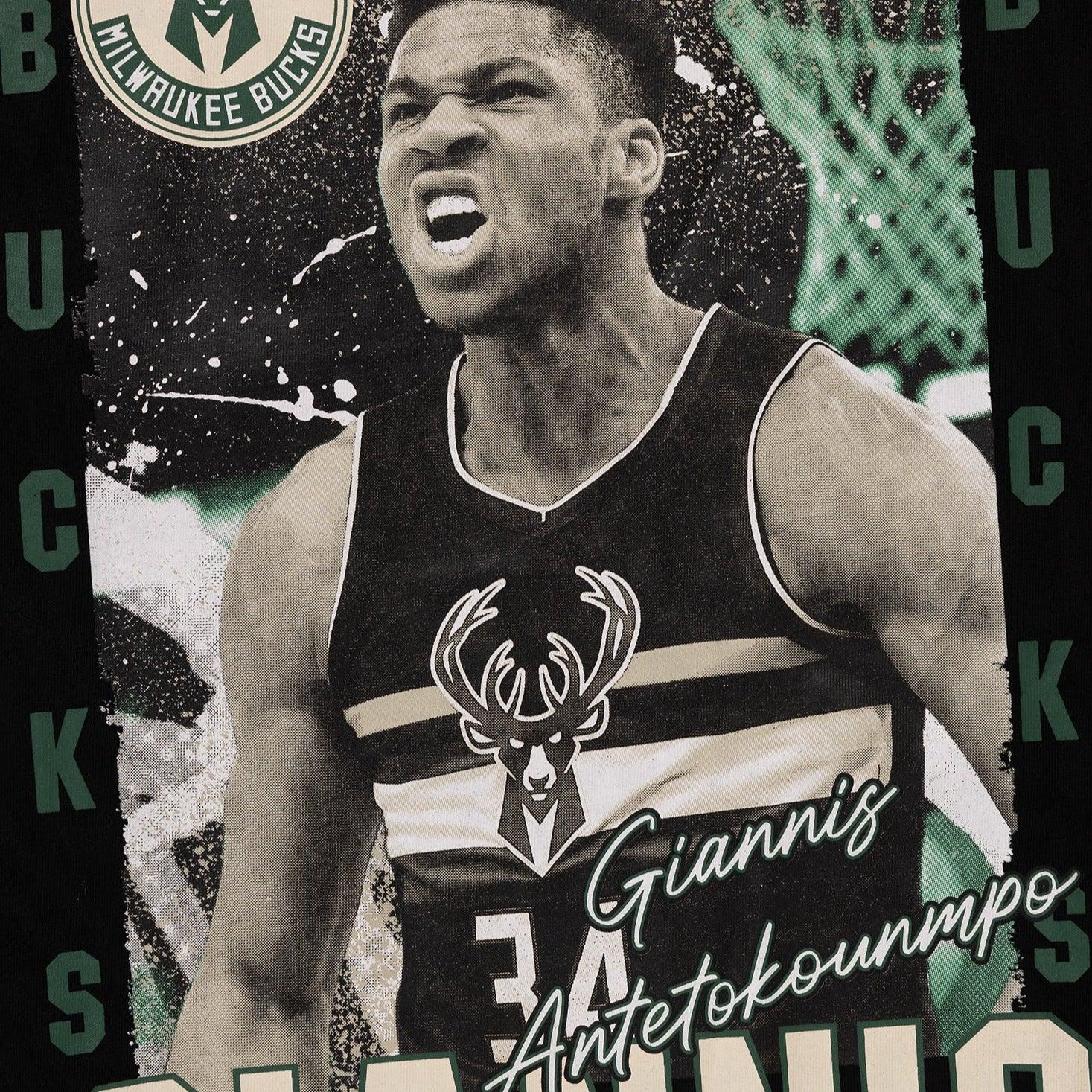 Youths Giannis Antetokounmpo Milwaukee Bucks NBA Essentials Vintage T-Shirt - Black