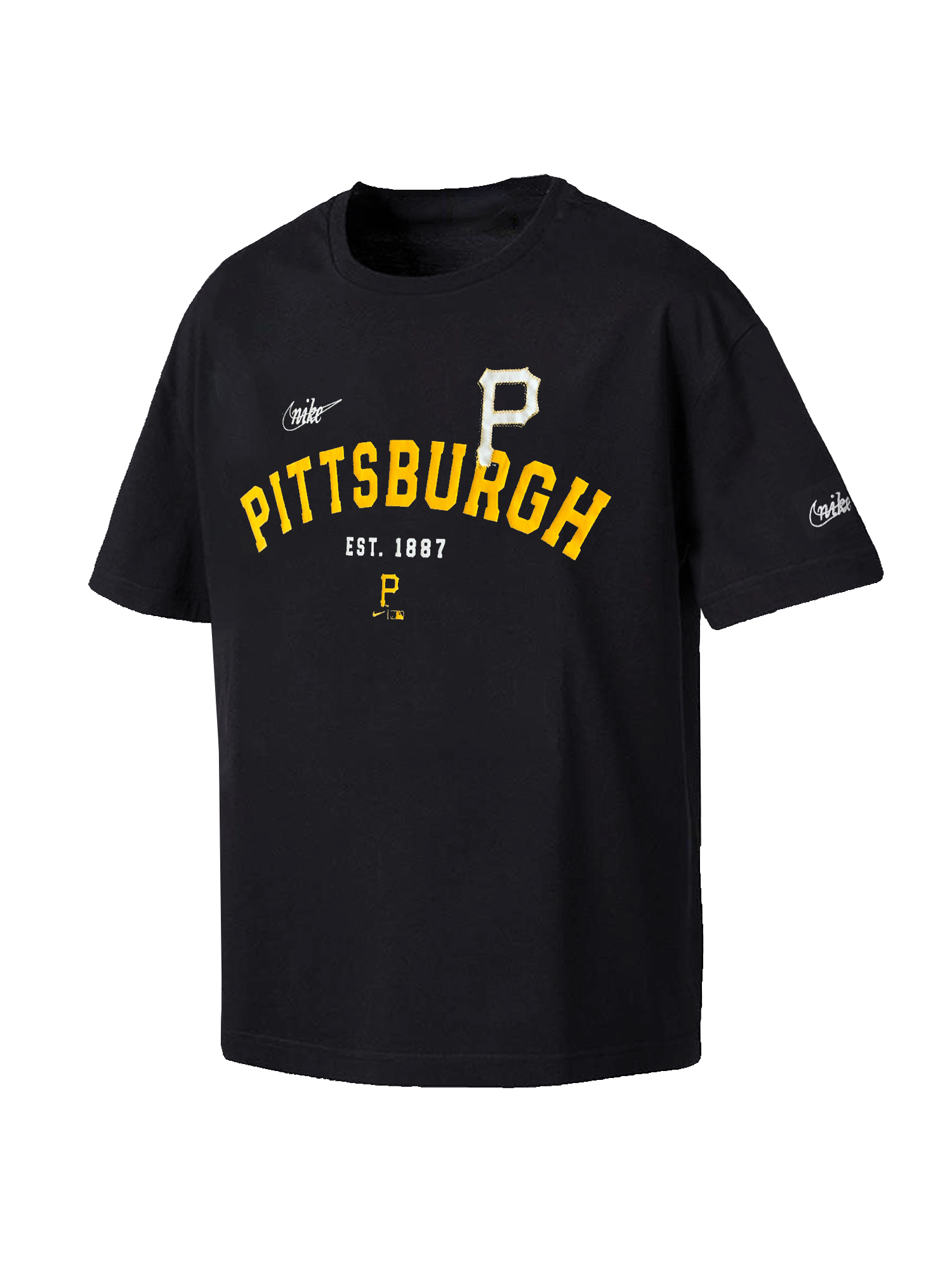 Pittsburgh Pirates Nike MLB Rewind Oversized Heavyweight T-Shirt - Black