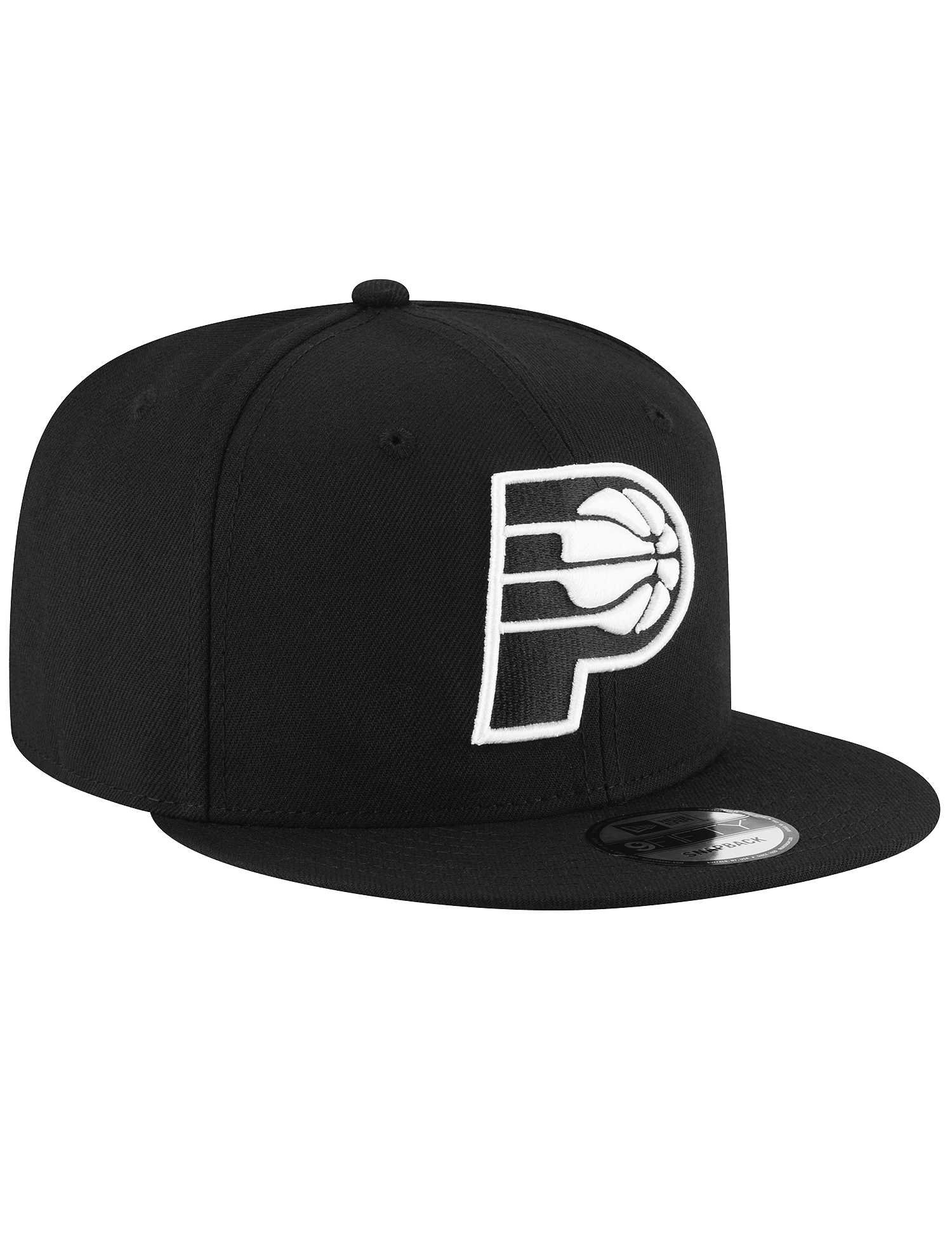 Indiana Pacers New Era NBA Black White 9FIFTY Snapback Hat - Black