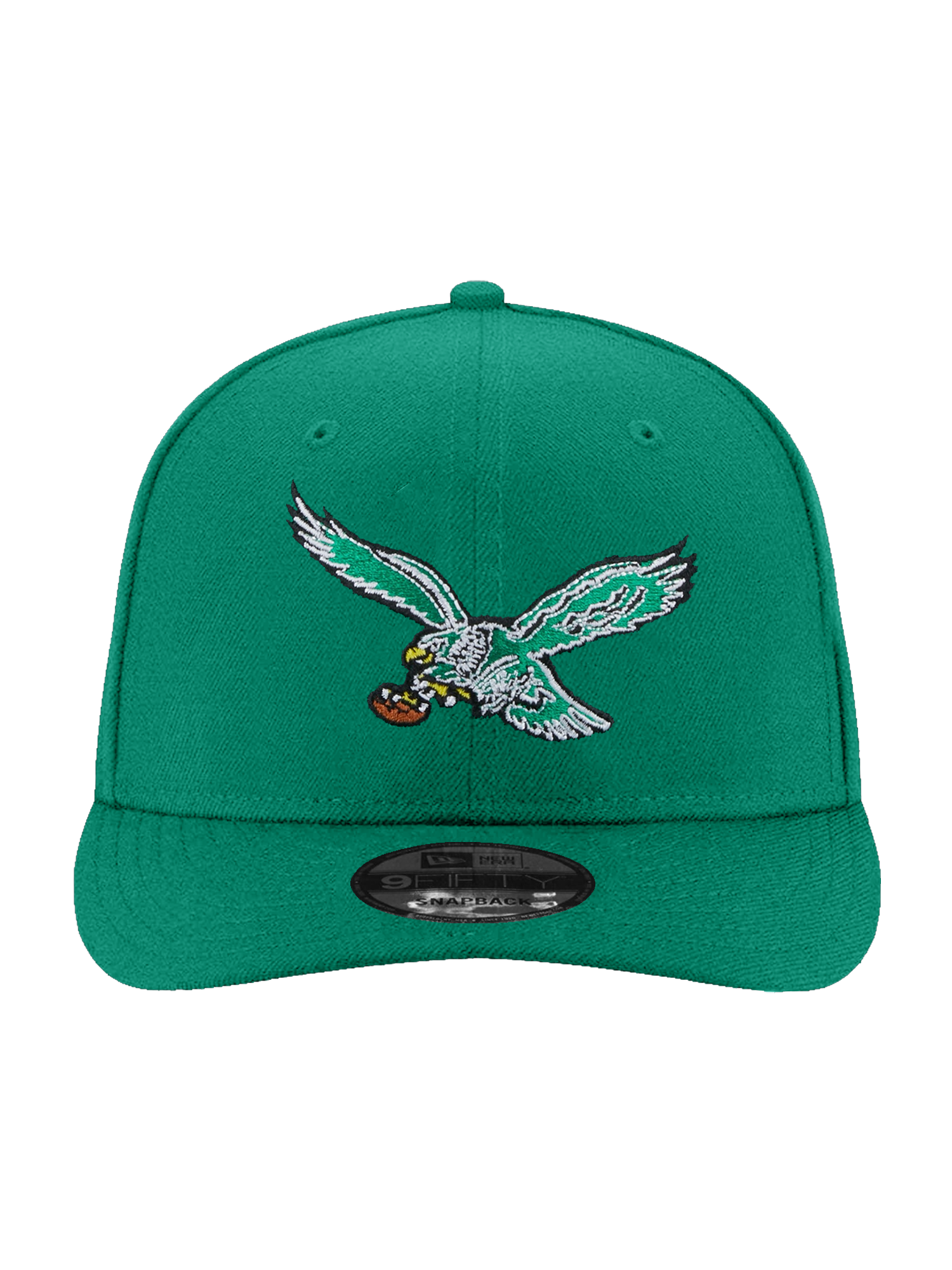 Philadelphia Eagles New Era NFL Throwback 9FIFTY Pre-Curved Snapback Hat - Kelly Green