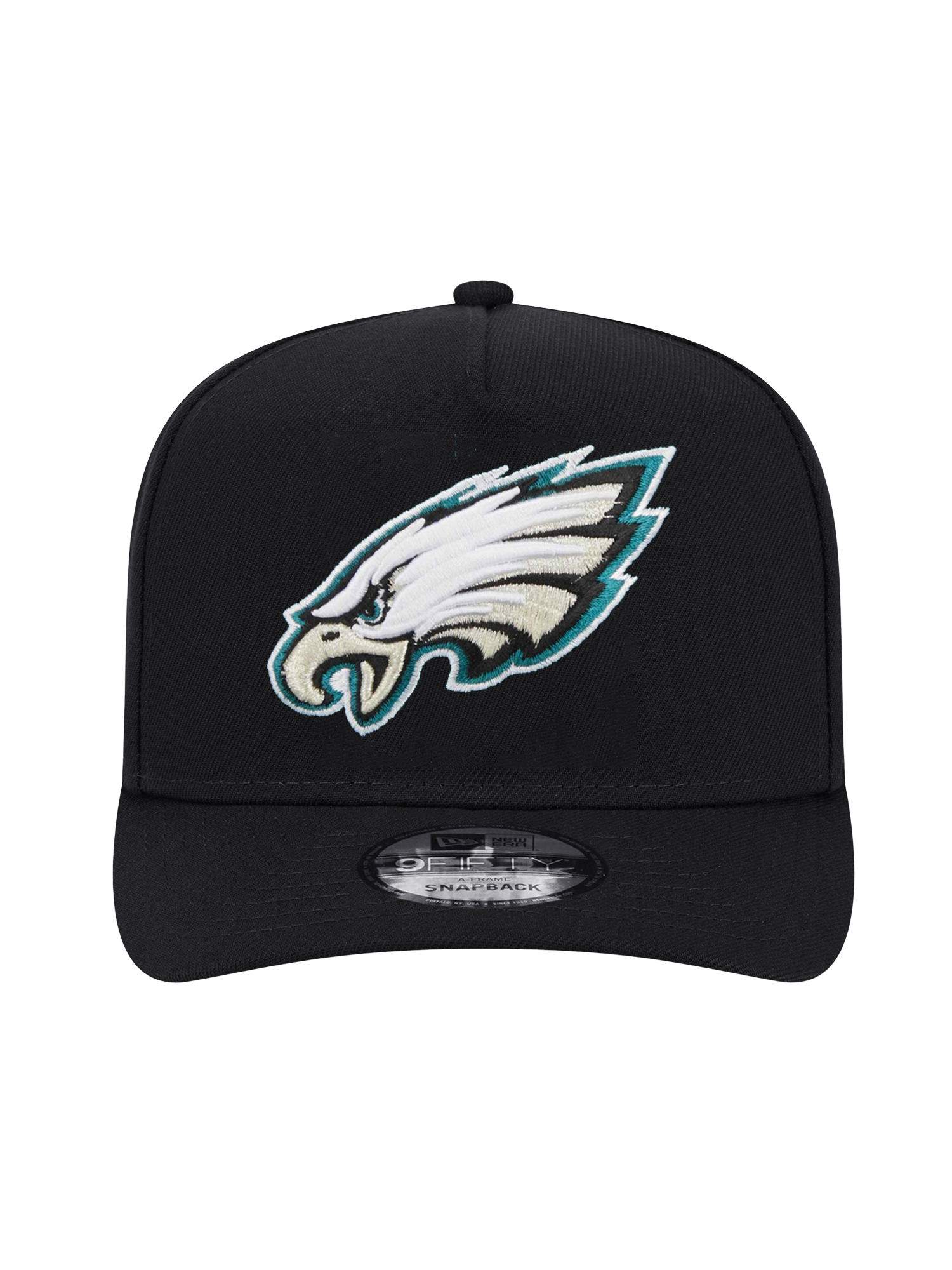 Philadelphia Eagles New Era NFL Team 9FIFTY A-Frame Pre-Curved Snapback Hat - Black