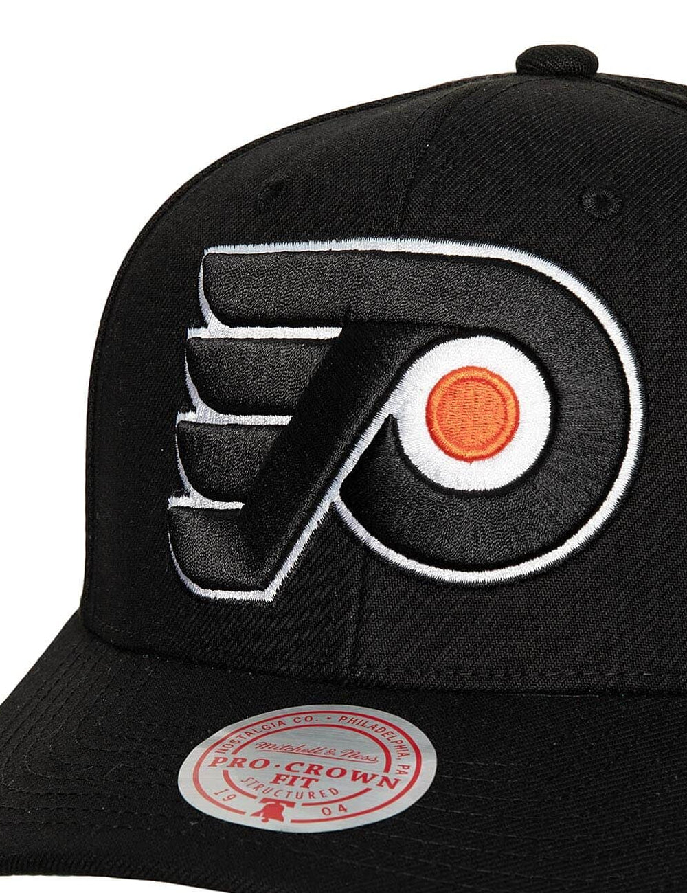 Philadelphia Flyers Mitchell & Ness NHL Team 2.0 Pro Crown Snapback Hat - Black