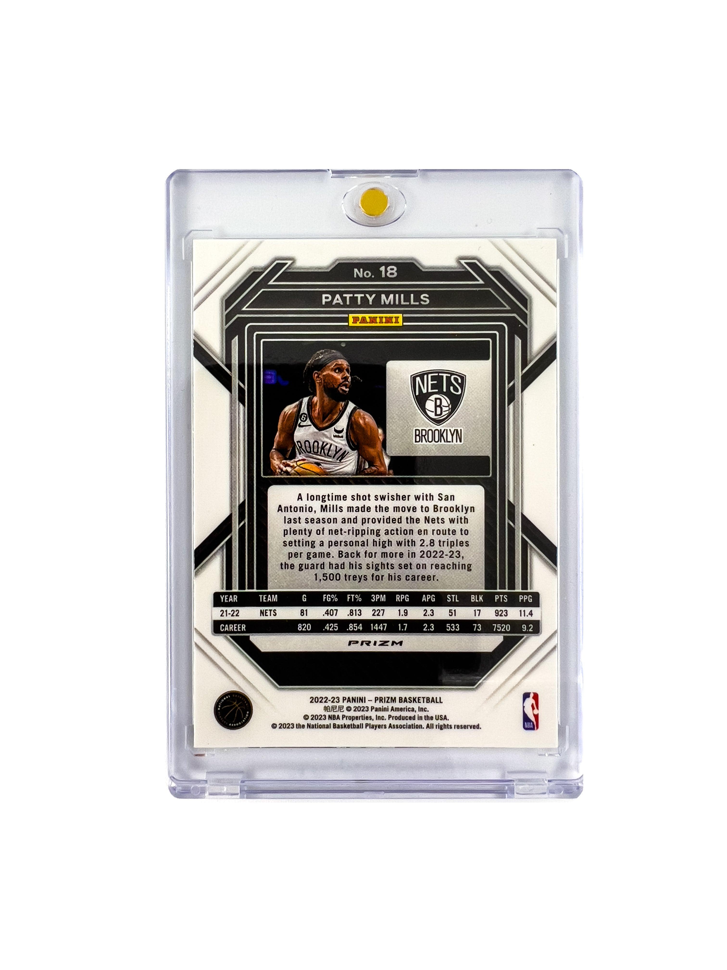 Patty Mills Brooklyn Nets Panini NBA Prizm 22-23 Hyper Silver Card