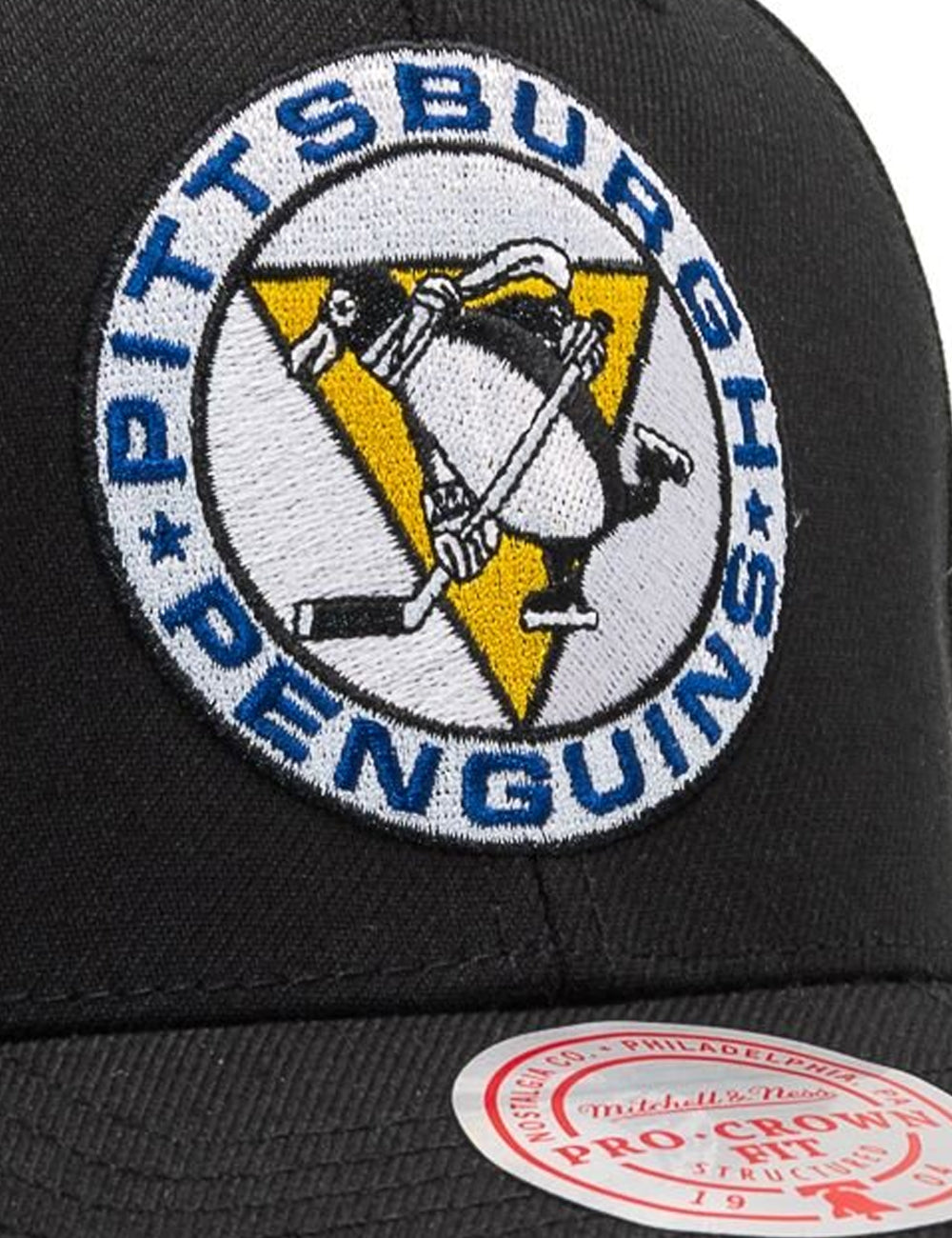 Pittsburgh Penguins Mitchell & Ness NHL Team 2.0 Pro Crown Snapback Hat - Black