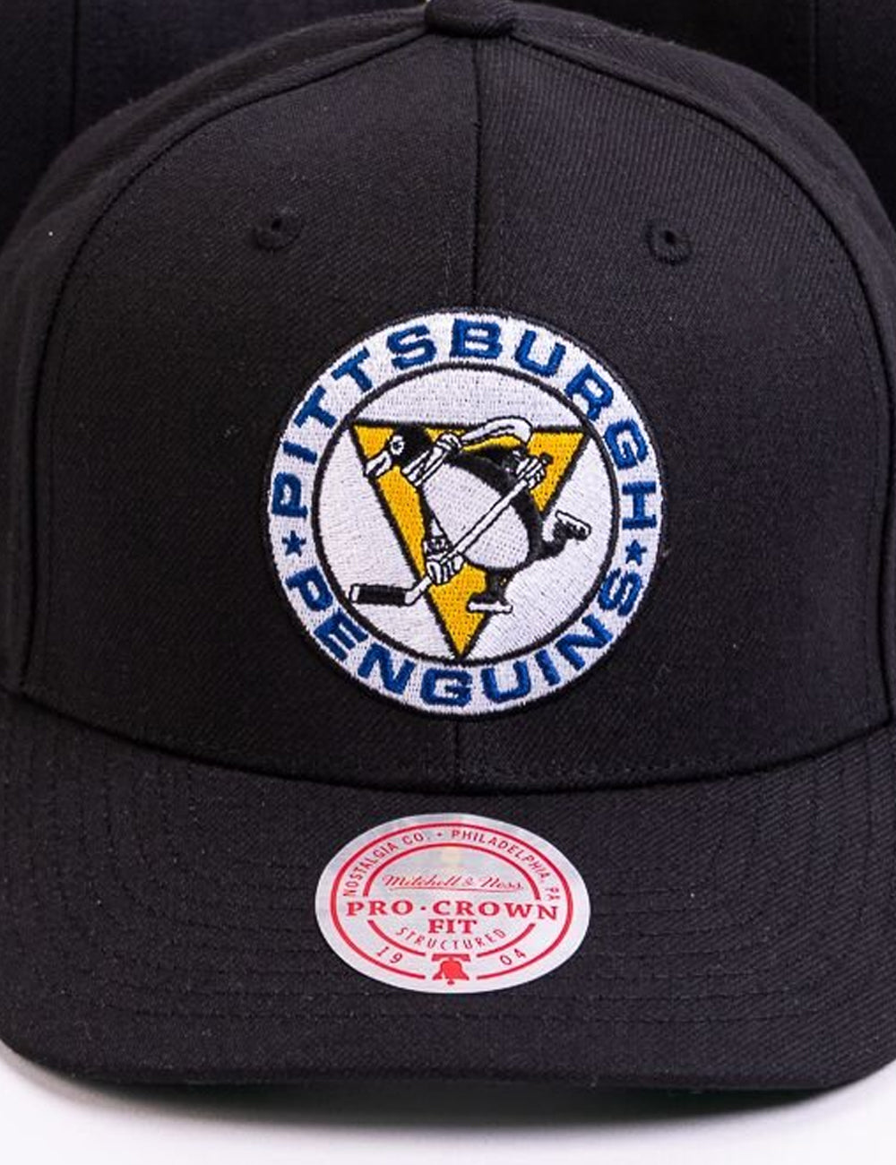 Pittsburgh Penguins Mitchell & Ness NHL Team 2.0 Pro Crown Snapback Hat - Black