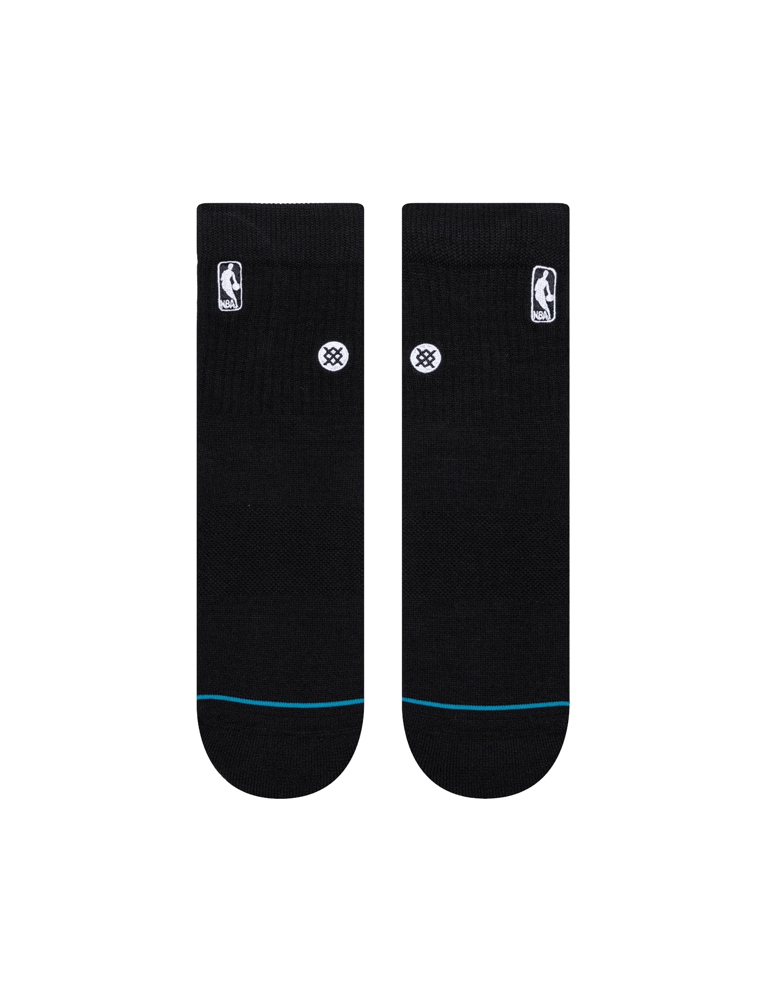 Mens NBA Logoman Stance Black & White Quarter Socks - Black