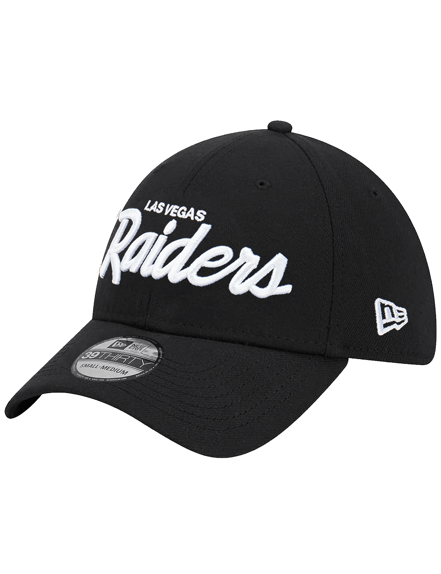 Las Vegas Raiders New Era NFL Script 39THIRTY Stretch-Fit Hat - Black