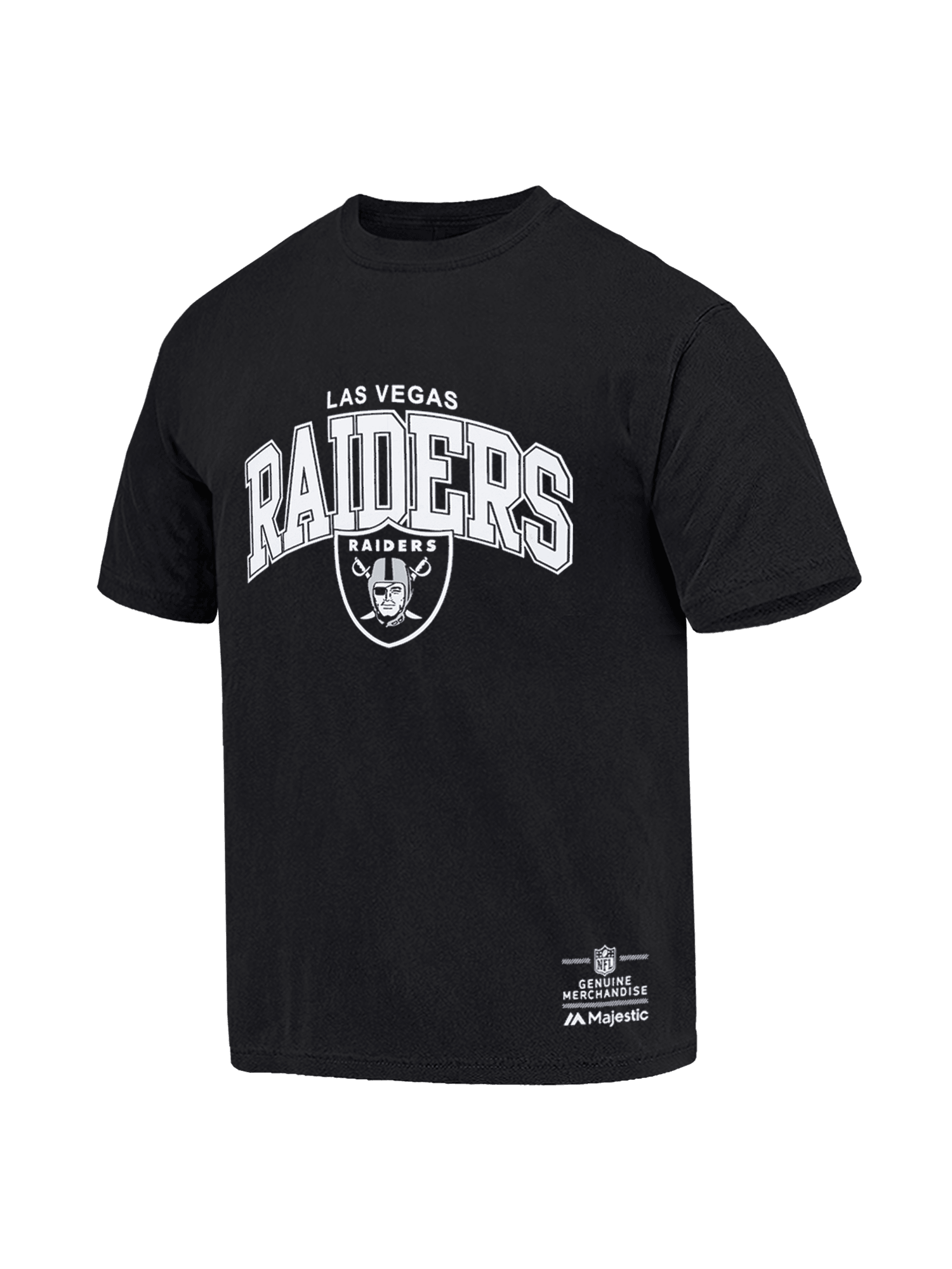 Las Vegas Raiders Majestic NFL Logo Arch Vintage T-Shirt - Faded Black