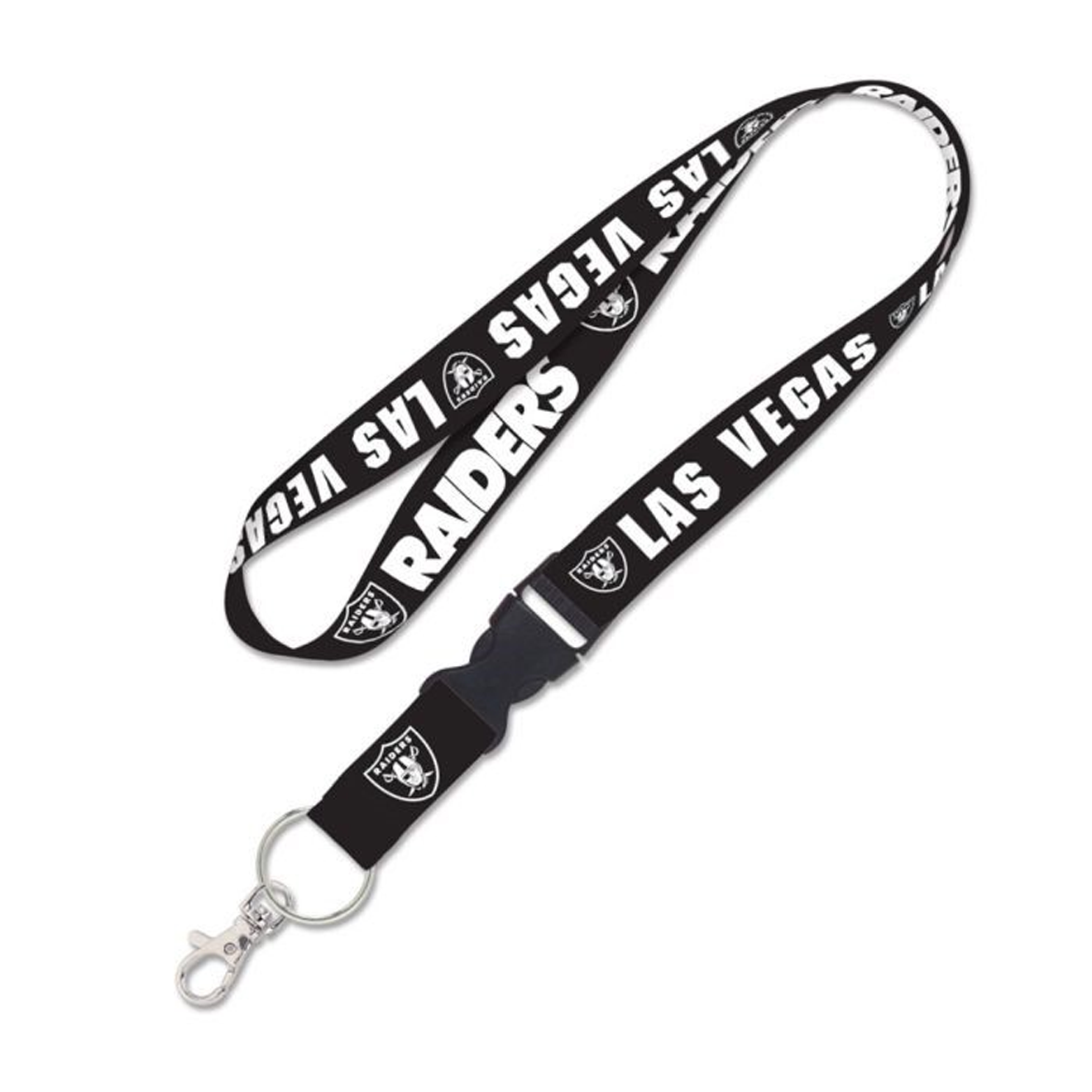 Las Vegas Raiders Wincraft NFL Black White Detachable Key Lanyard