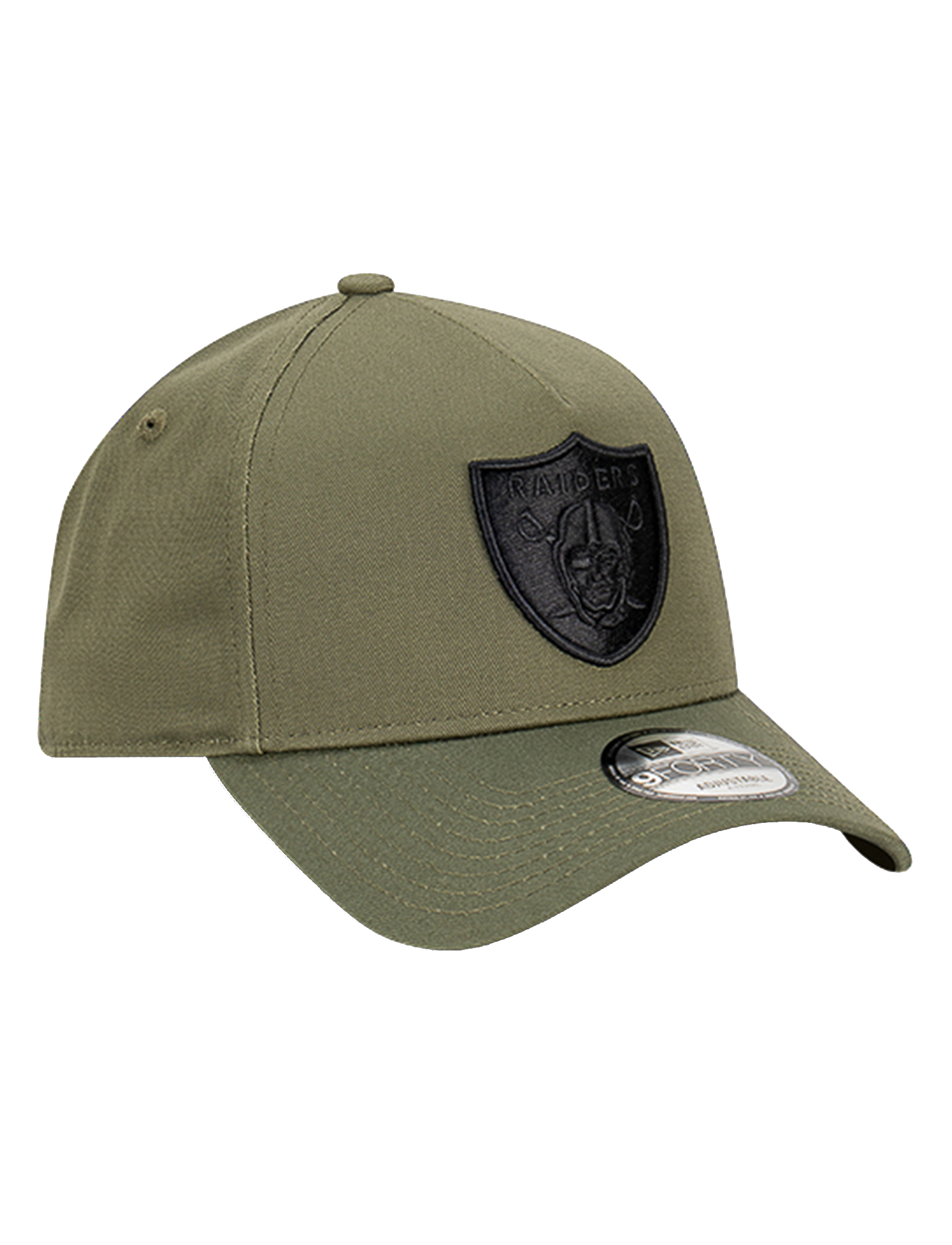 Las Vegas Raiders New Era NFL Black Tonal 9FORTY A-Frame Snapback Hat - Olive