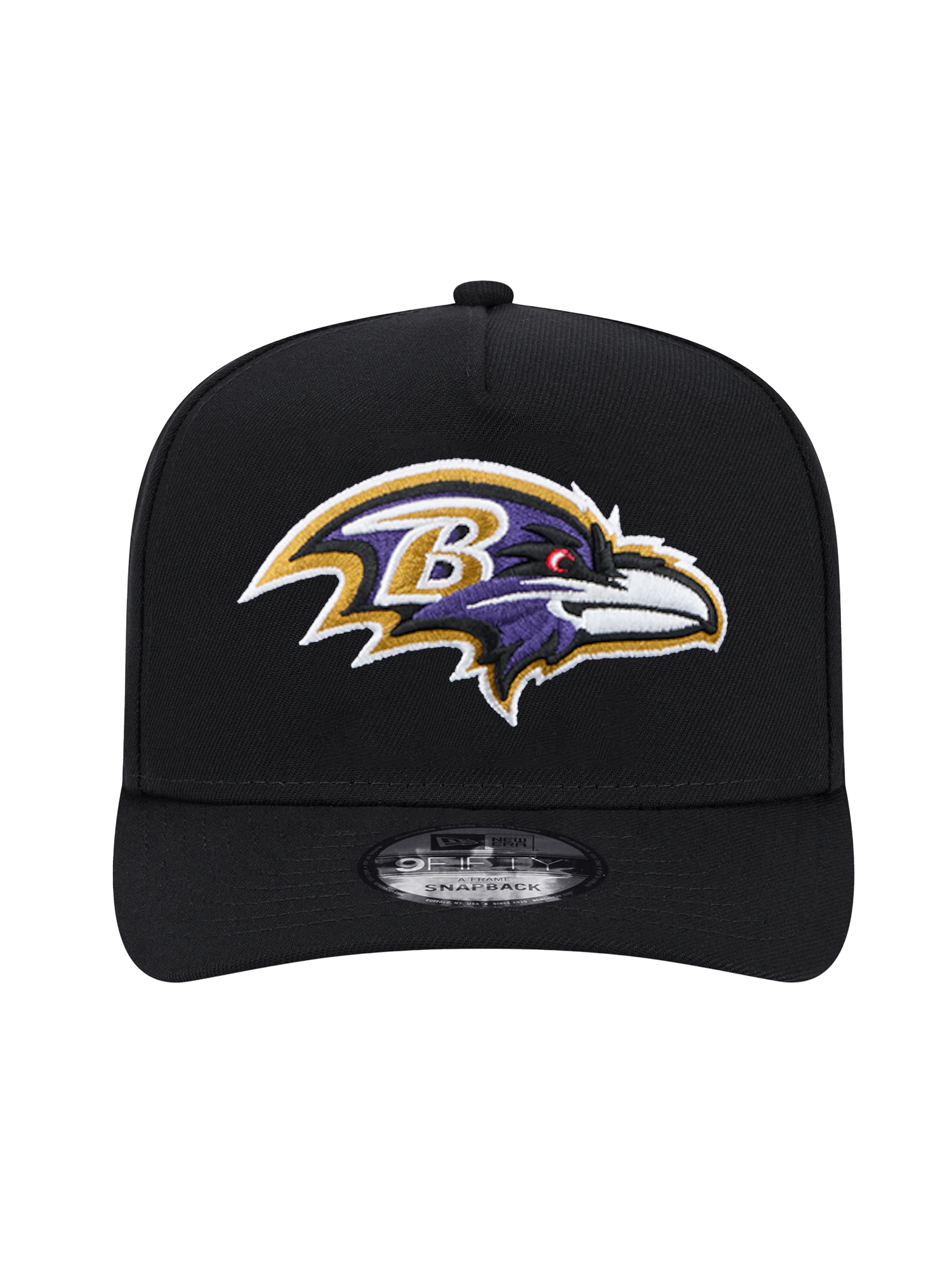 Baltimore Ravens New Era NFL Team 9FIFTY A-Frame Pre-Curved Snapback Hat - Black