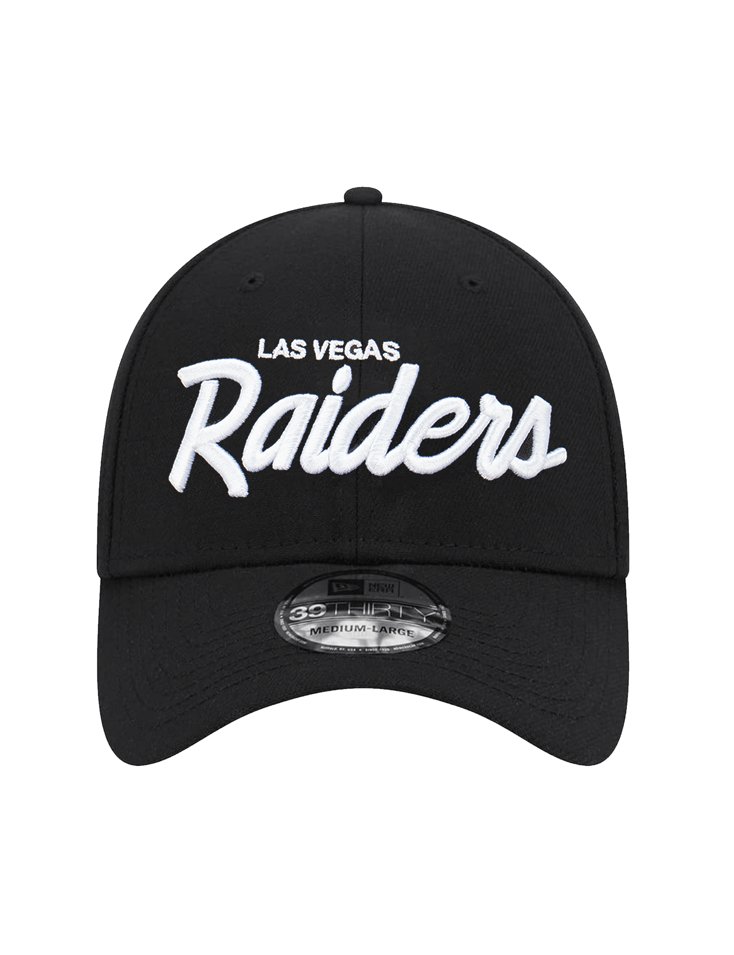 Las Vegas Raiders New Era NFL Script 39THIRTY Stretch-Fit Hat - Black