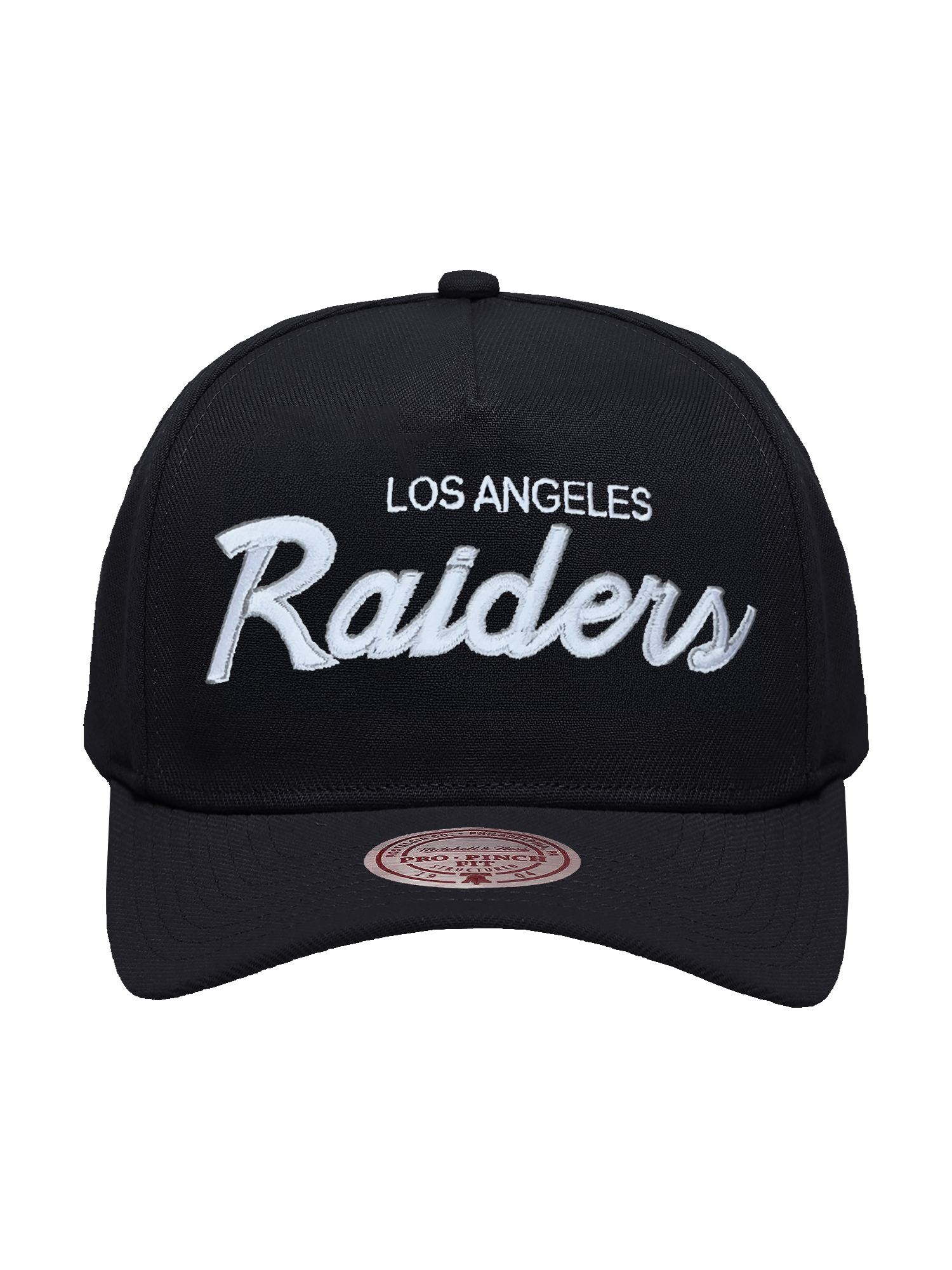 Las Vegas Raiders Mitchell & Ness NFL Script Pro Pinch Snapback Hat - Black