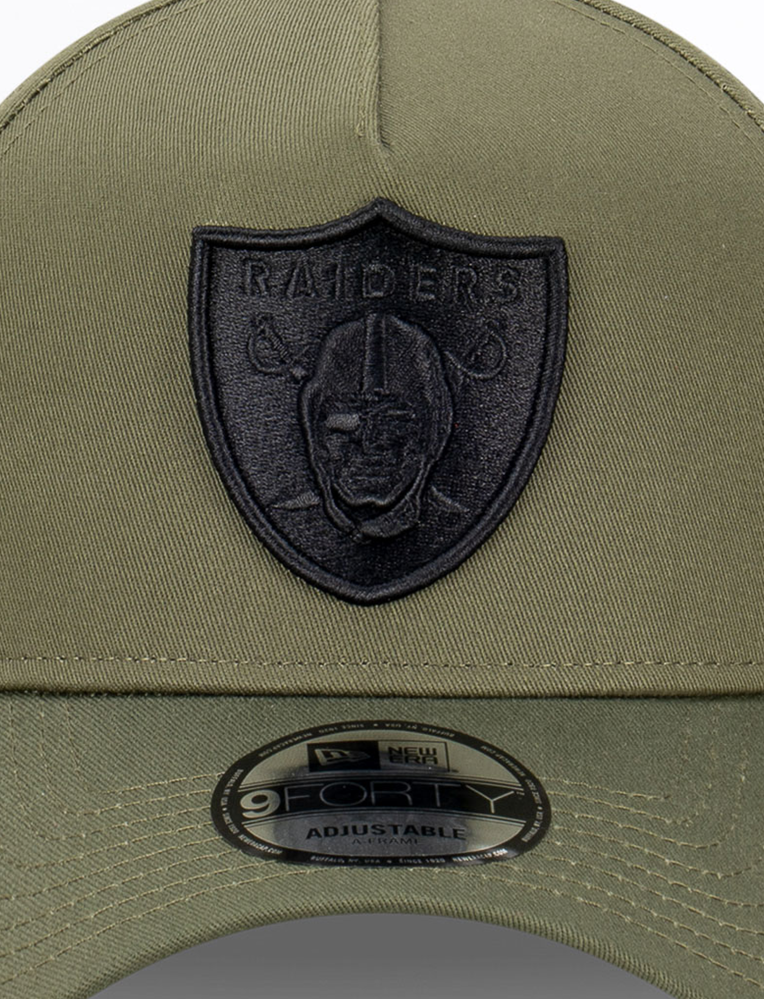 Las Vegas Raiders New Era NFL Black Tonal 9FORTY A-Frame Snapback Hat - Olive