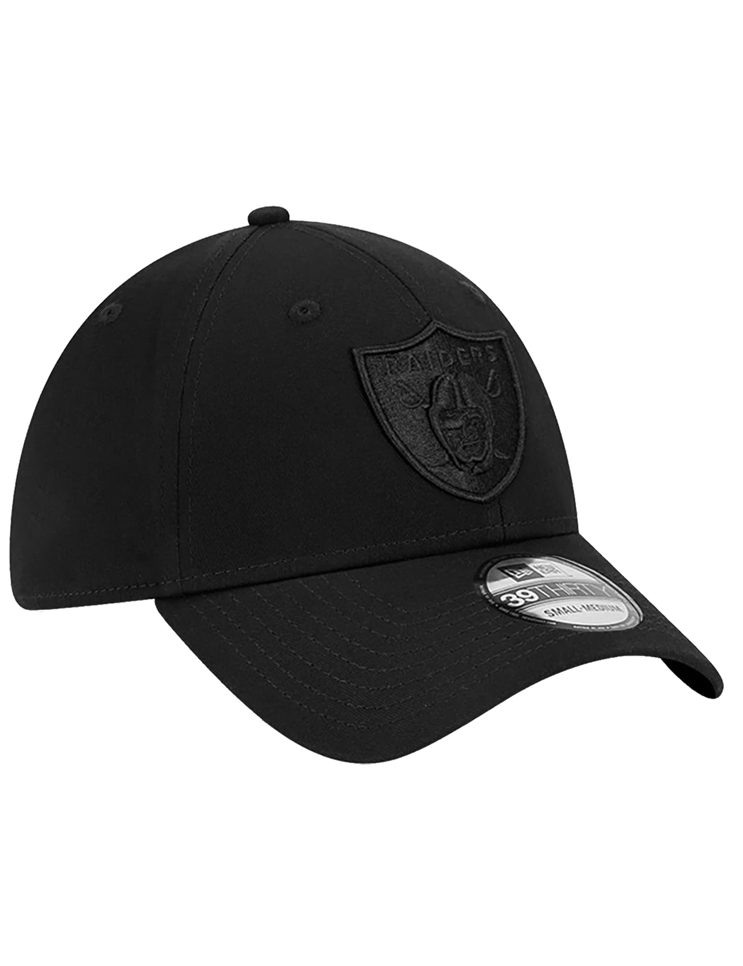 Las Vegas Raiders New Era NFL Black On Black 39THIRTY Stretch-Fit Hat - Black