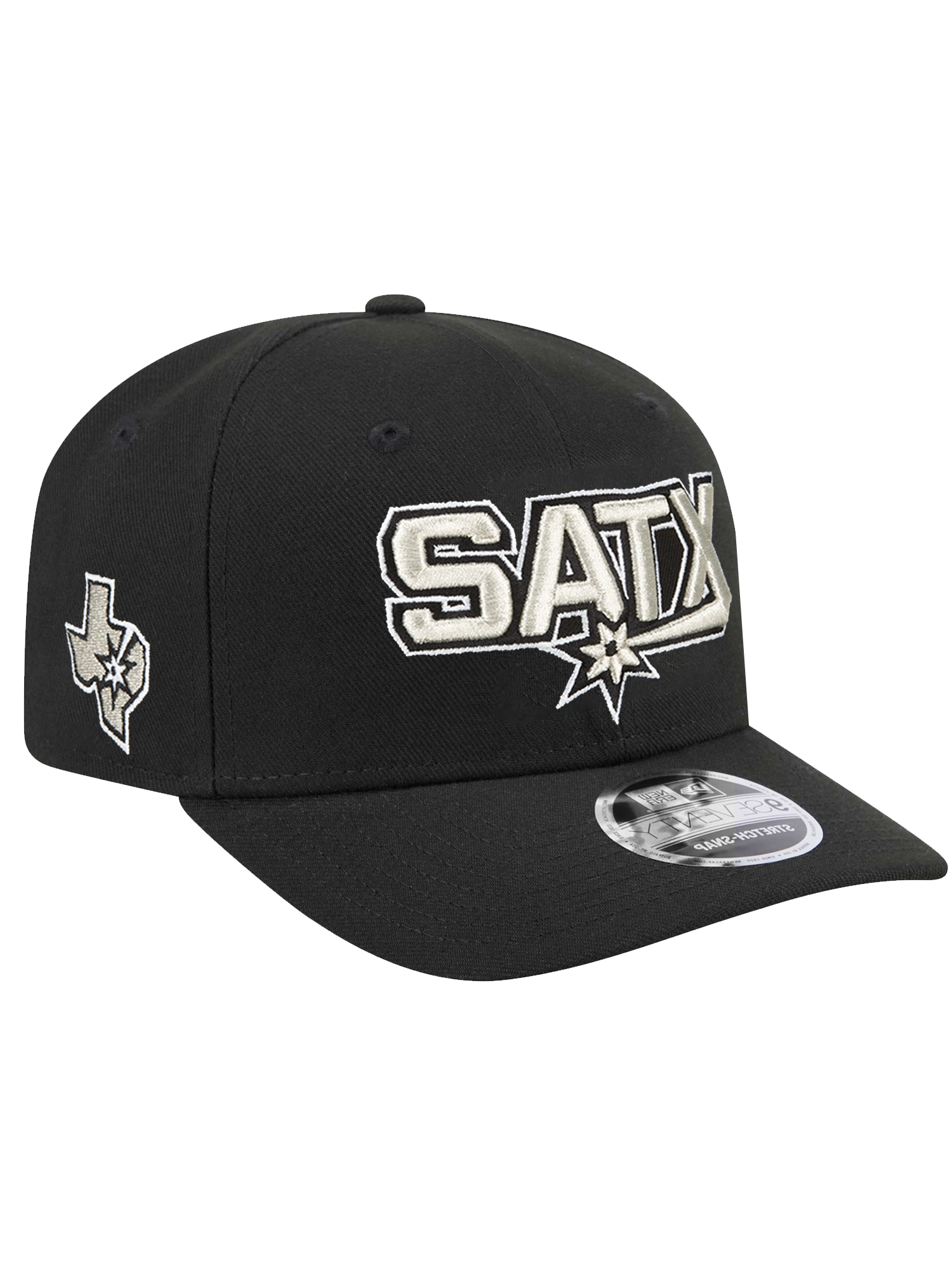 San Antonio Spurs New Era NBA Statement 9SEVENTY Stretch Snapback Hat - Black