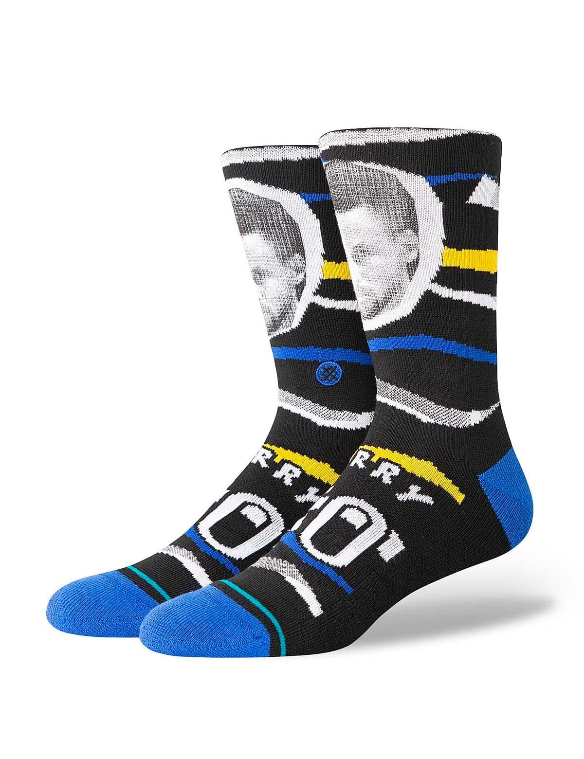 Steph Curry Golden State Warriors Stance NBA Faxed Crew Socks - Black