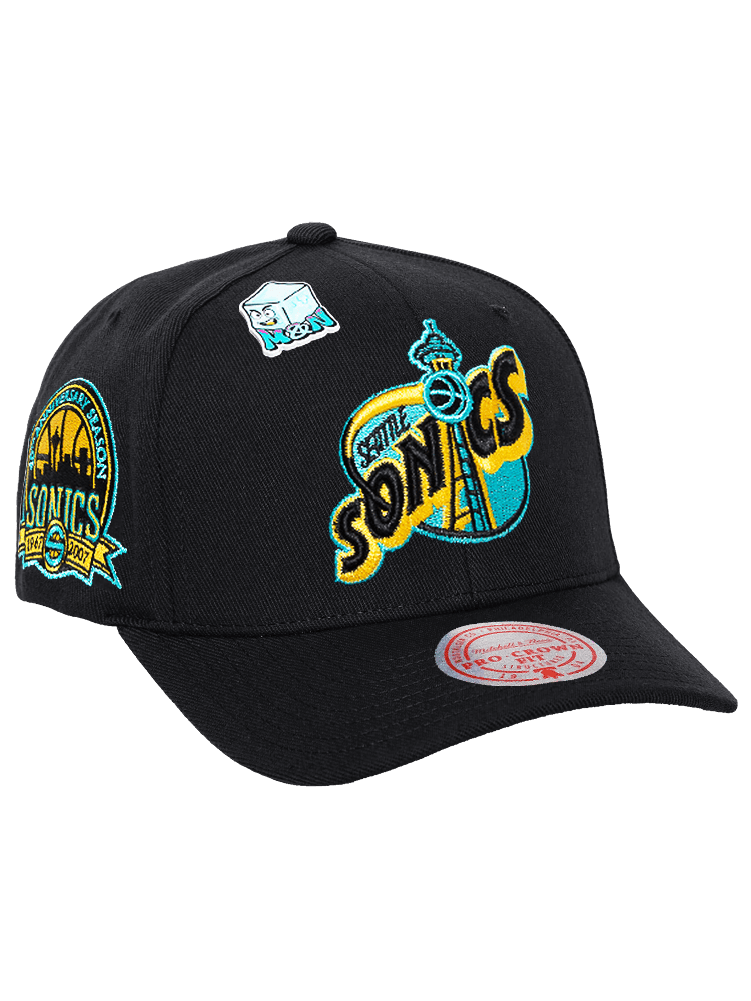 Seattle Supersonics Mitchell & Ness NBA Ice Cold Pro Crown Snapback Hat - Black