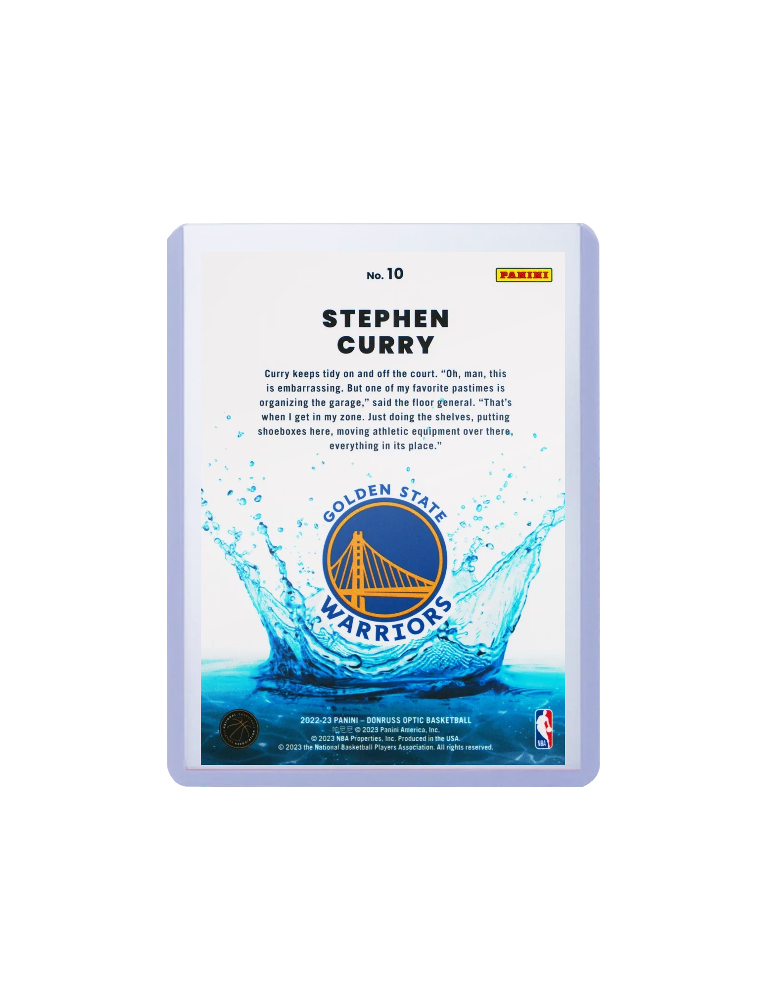 Steph Curry Golden State Warriors Panini NBA 22-23 Optic Splash Card