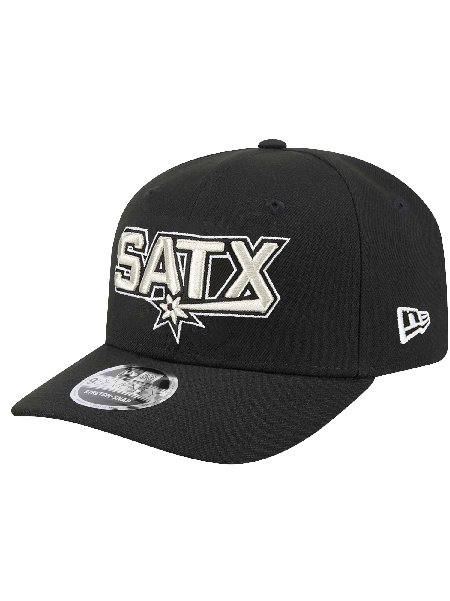 San Antonio Spurs New Era NBA Statement 9SEVENTY Stretch Snapback Hat - Black