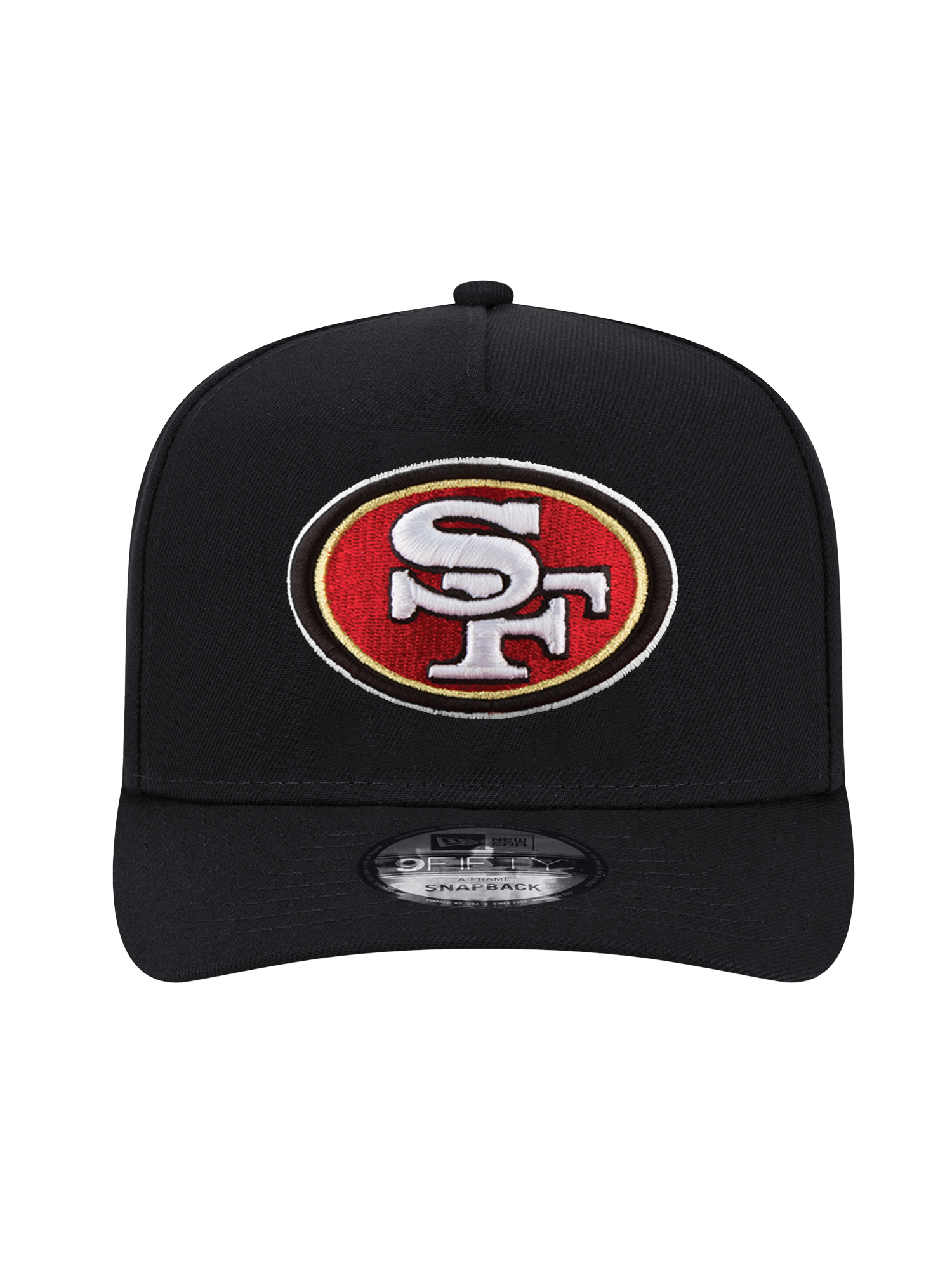 San Francisco 49ers New Era NFL Team 9FIFTY A-Frame Pre-Curved Snapback Hat - Black